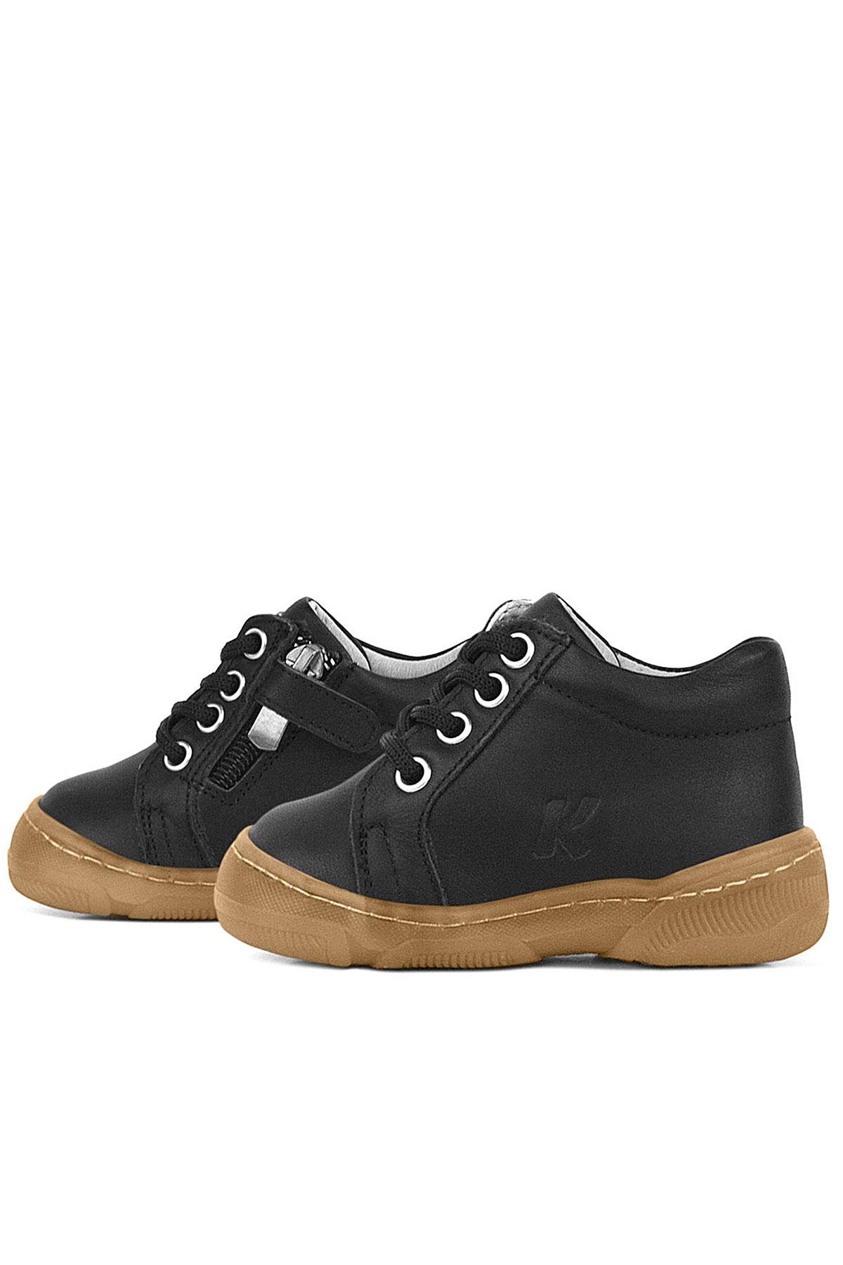 Anatomik Yumuşak Hakiki Deri Fermuarlı Siyah Bebek Bot Ayakkabı - Görsel 6