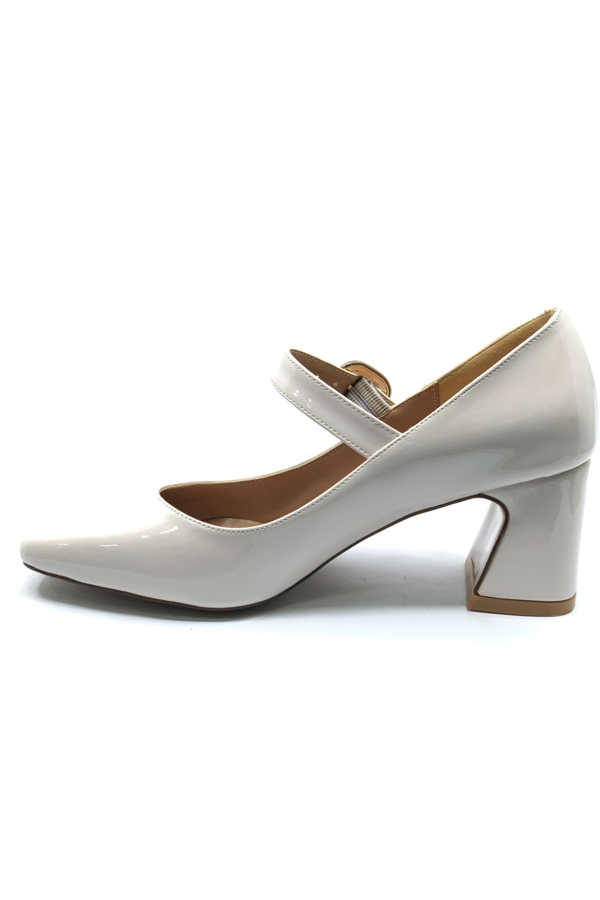 Baretli Detaylı Küt Burun Topuklu Kadın Ayakkabı - Görsel 4