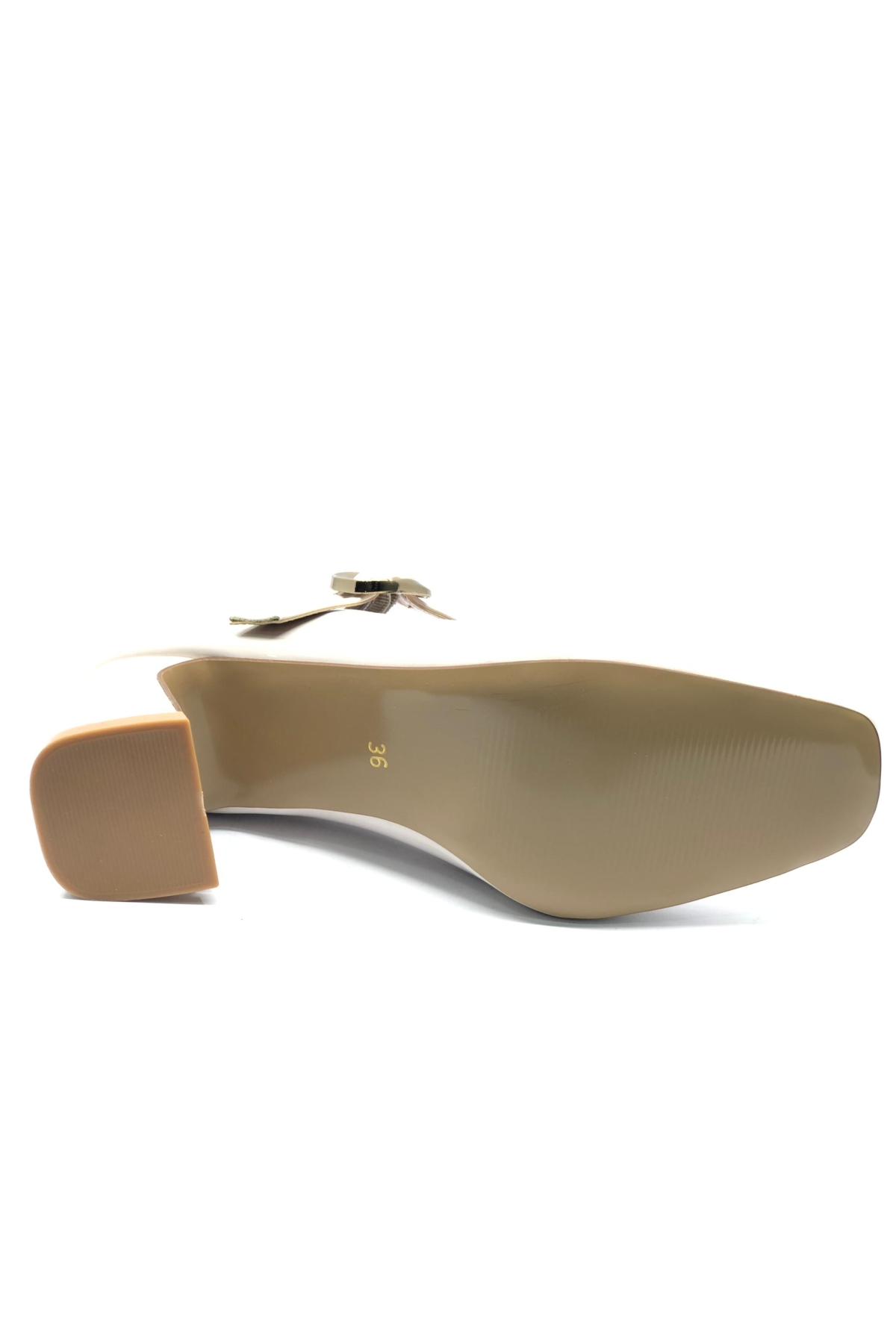 Baretli Detaylı Küt Burun Topuklu Kadın Ayakkabı - Görsel 6