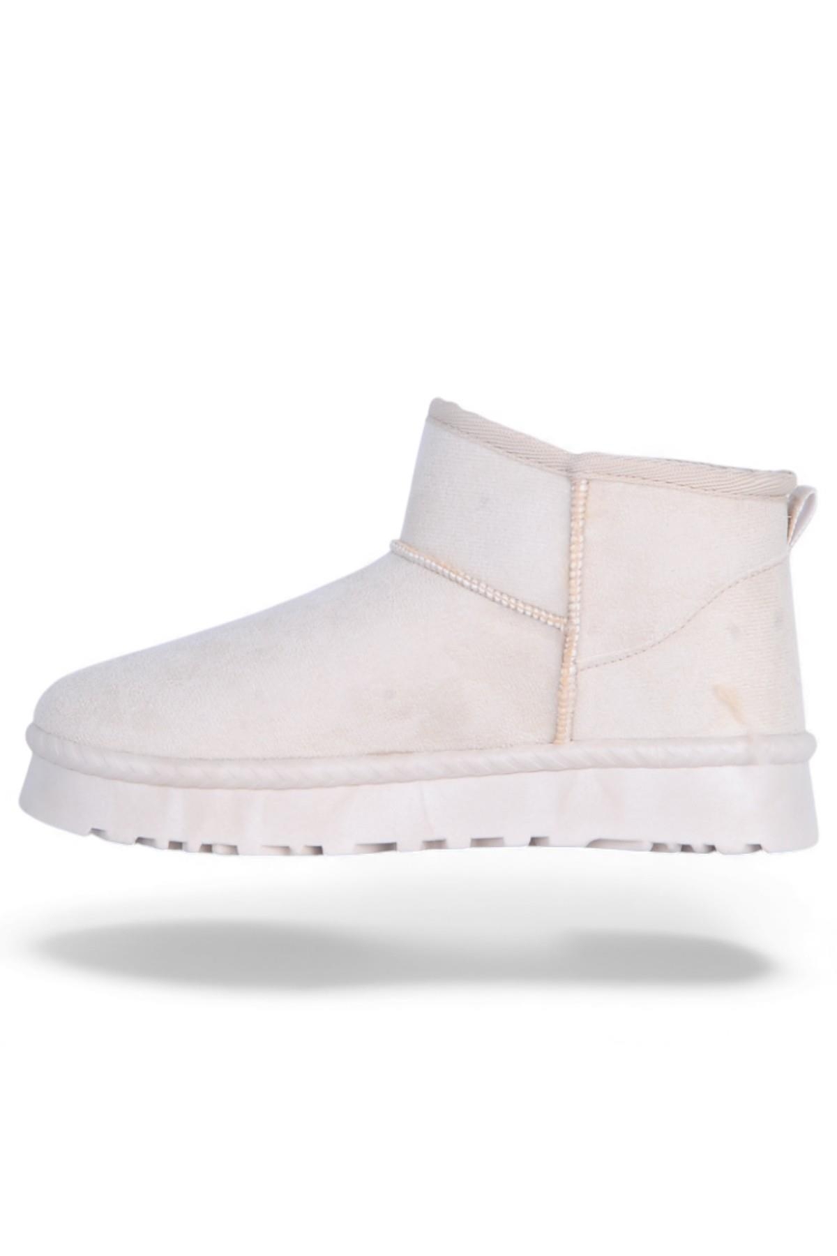 Skuaıter Rida Bej Kadın İçi Kürklü Düz Bot - Görsel 4