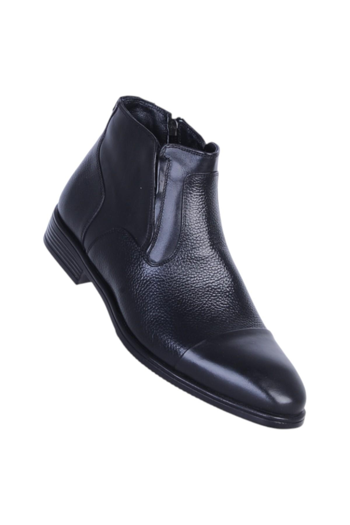 137 Siyah Garne Zigana Erkek %100 Deri Kürklü Bot - Görsel 3