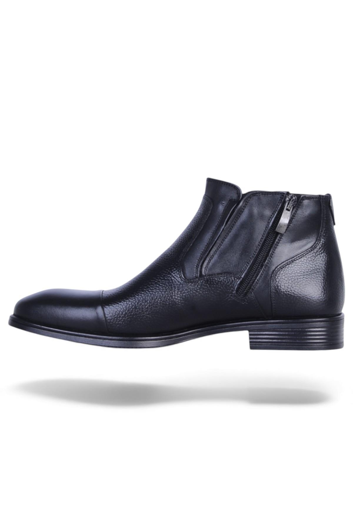 137 Siyah Garne Zigana Erkek %100 Deri Kürklü Bot - Görsel 4