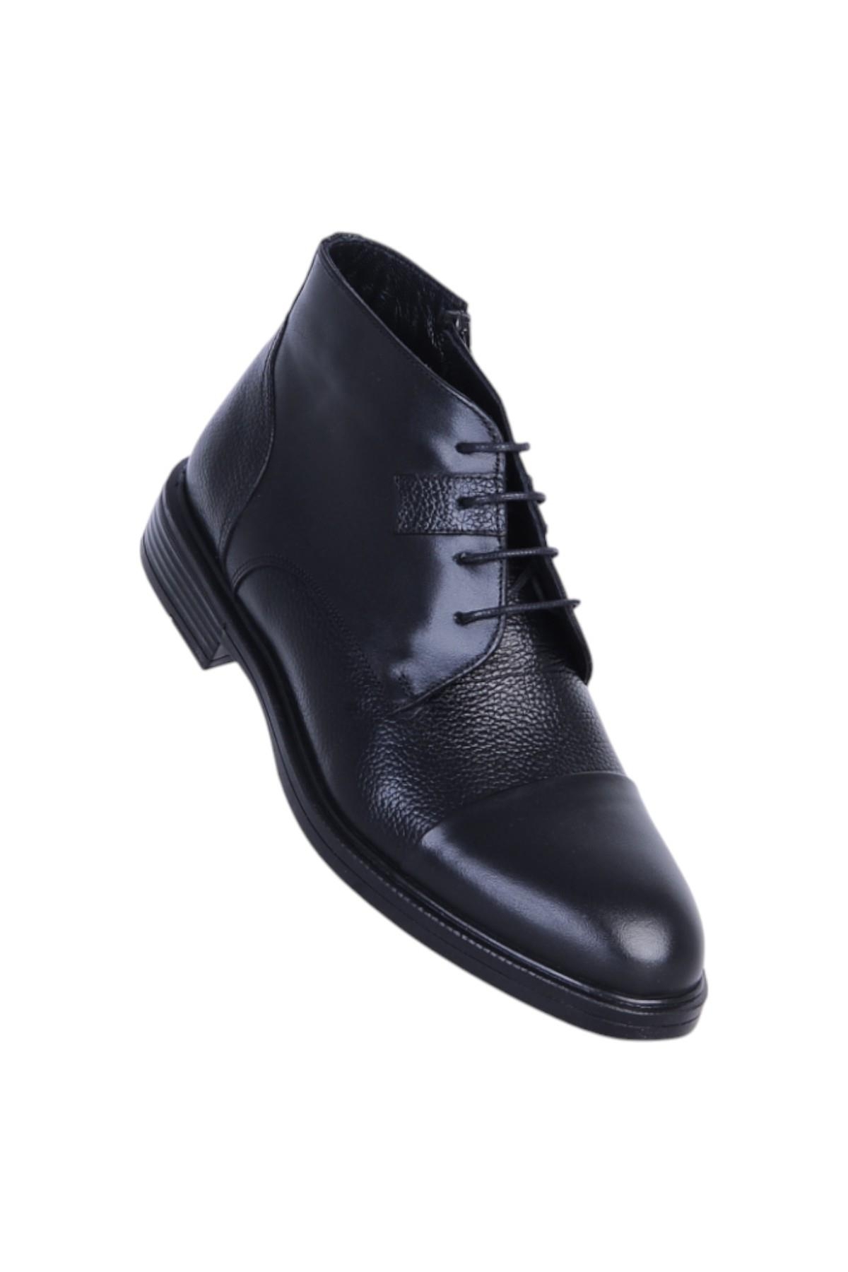 164 Siyah Garne Zigana Erkek %100 Deri Kürklü Bot - Görsel 3