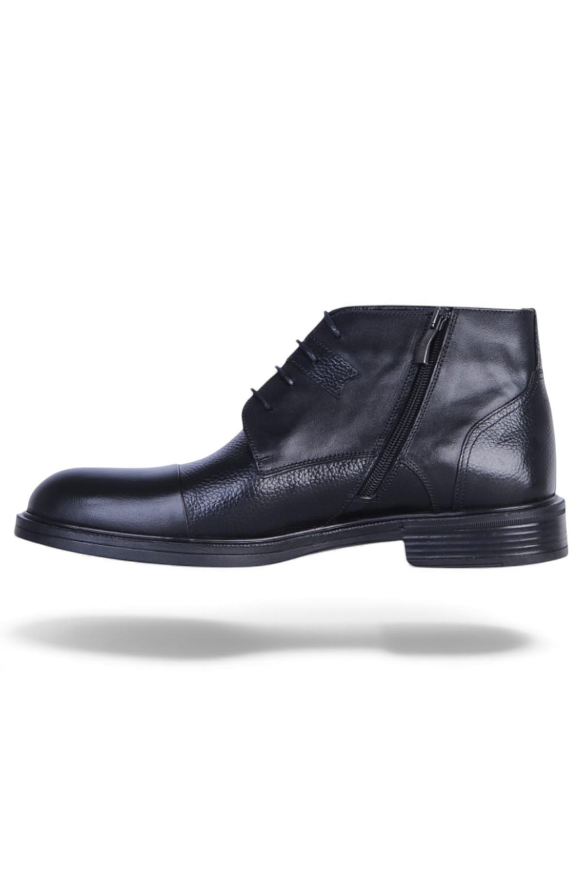 164 Siyah Garne Zigana Erkek %100 Deri Kürklü Bot - Görsel 4