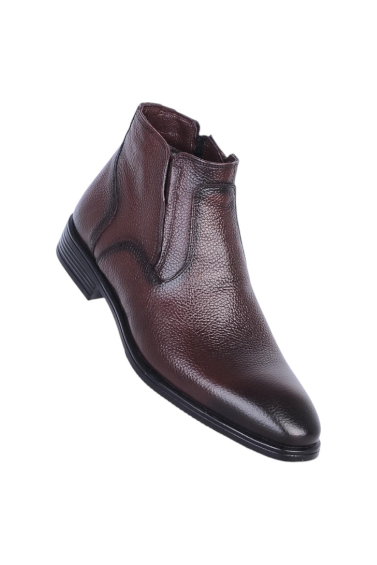 138 Kahve Zigana Erkek %100 Deri Kürklü Bot - Görsel 3