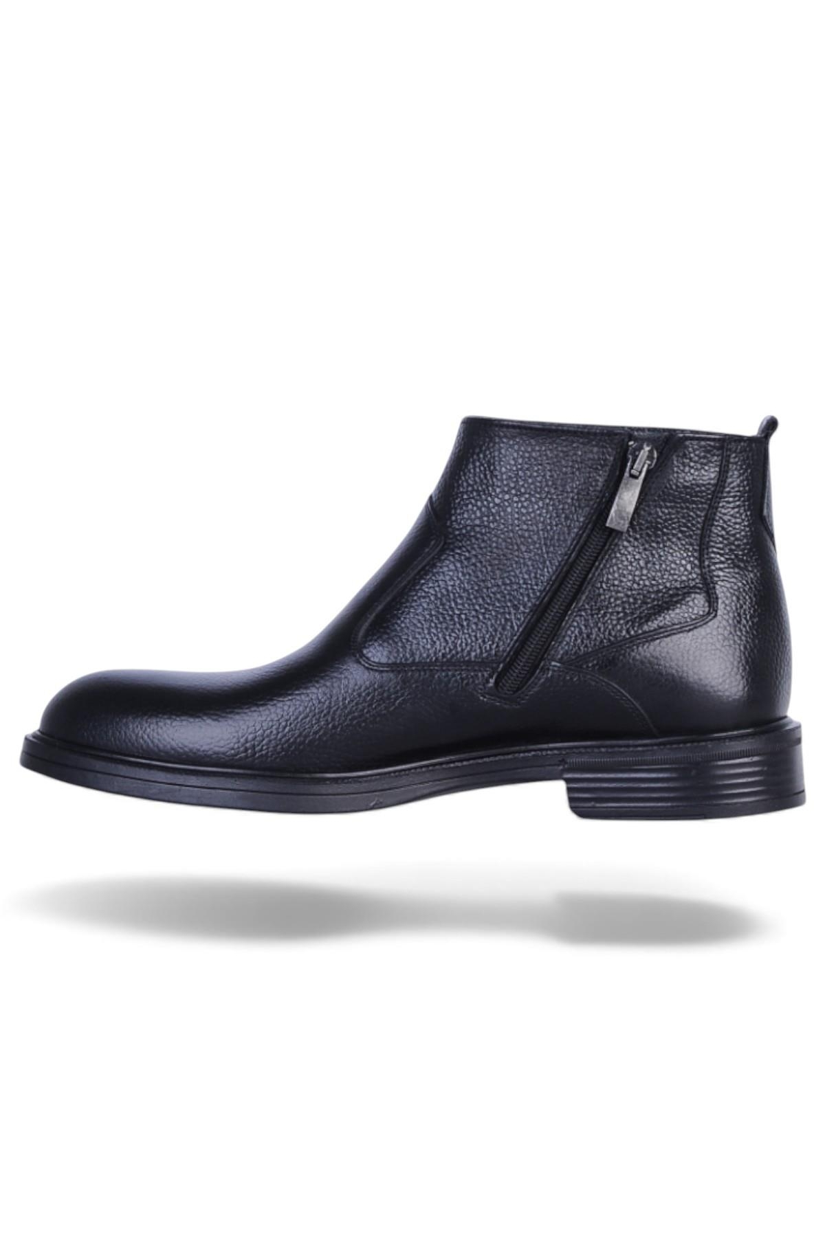 185 Siyah Zigana Erkek %100 Deri Kürklü Bot - Görsel 4