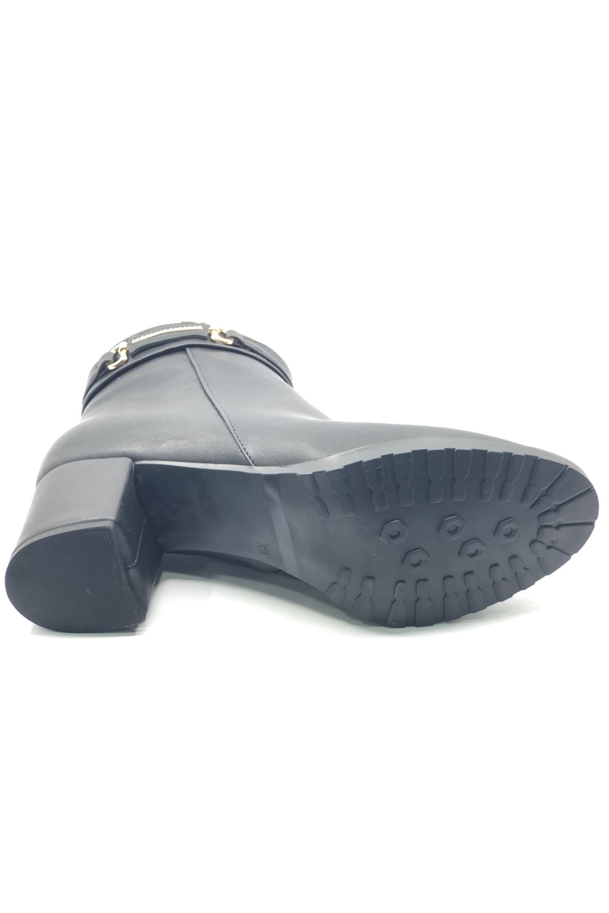 Yanı İnce Taş Tokalı Klasik Topuklu Kadın Bot - Görsel 7