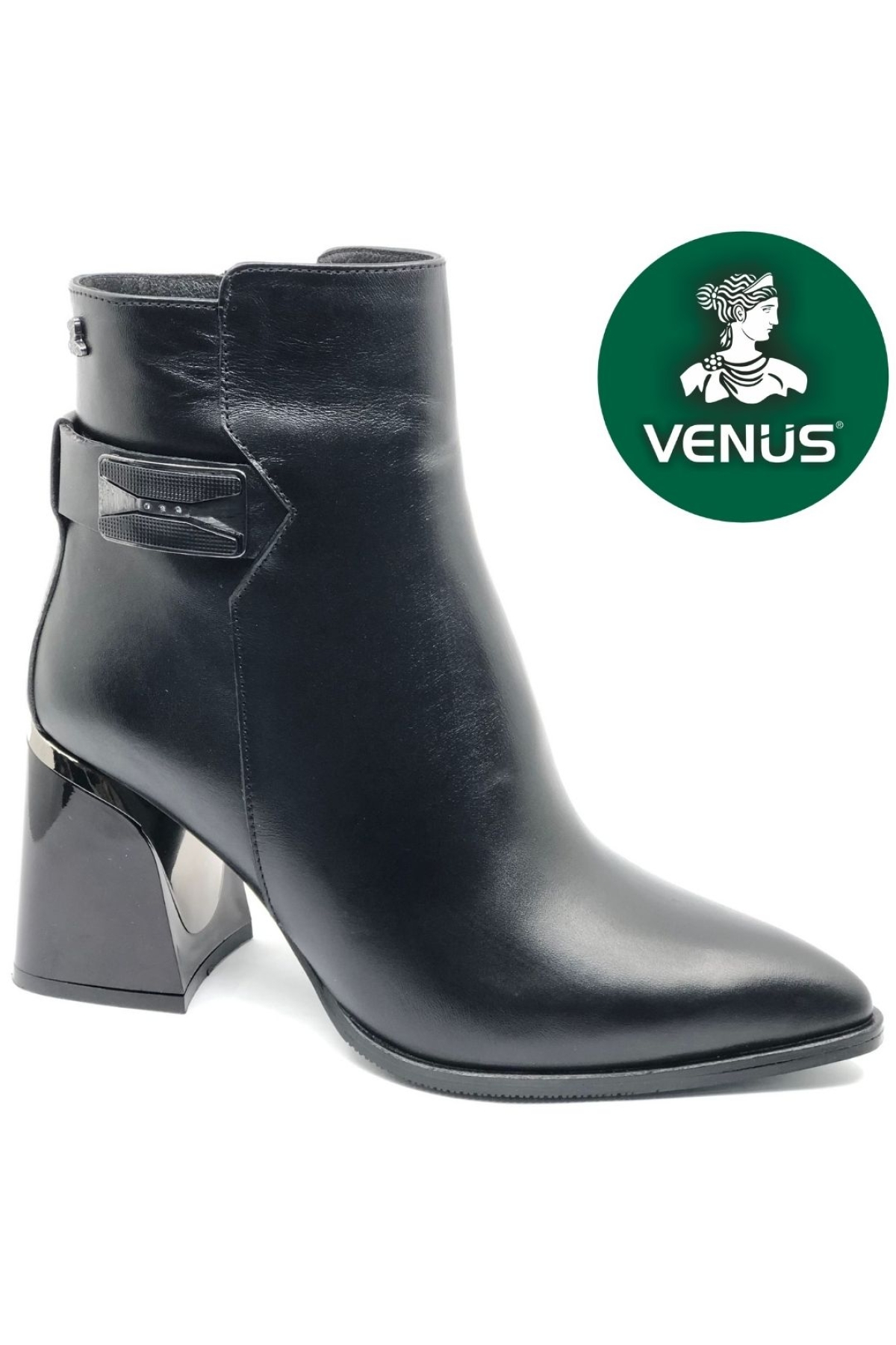 Sazreen Hakiki Deri Ortopedik Topuklu Kadın Bot - Görsel 3