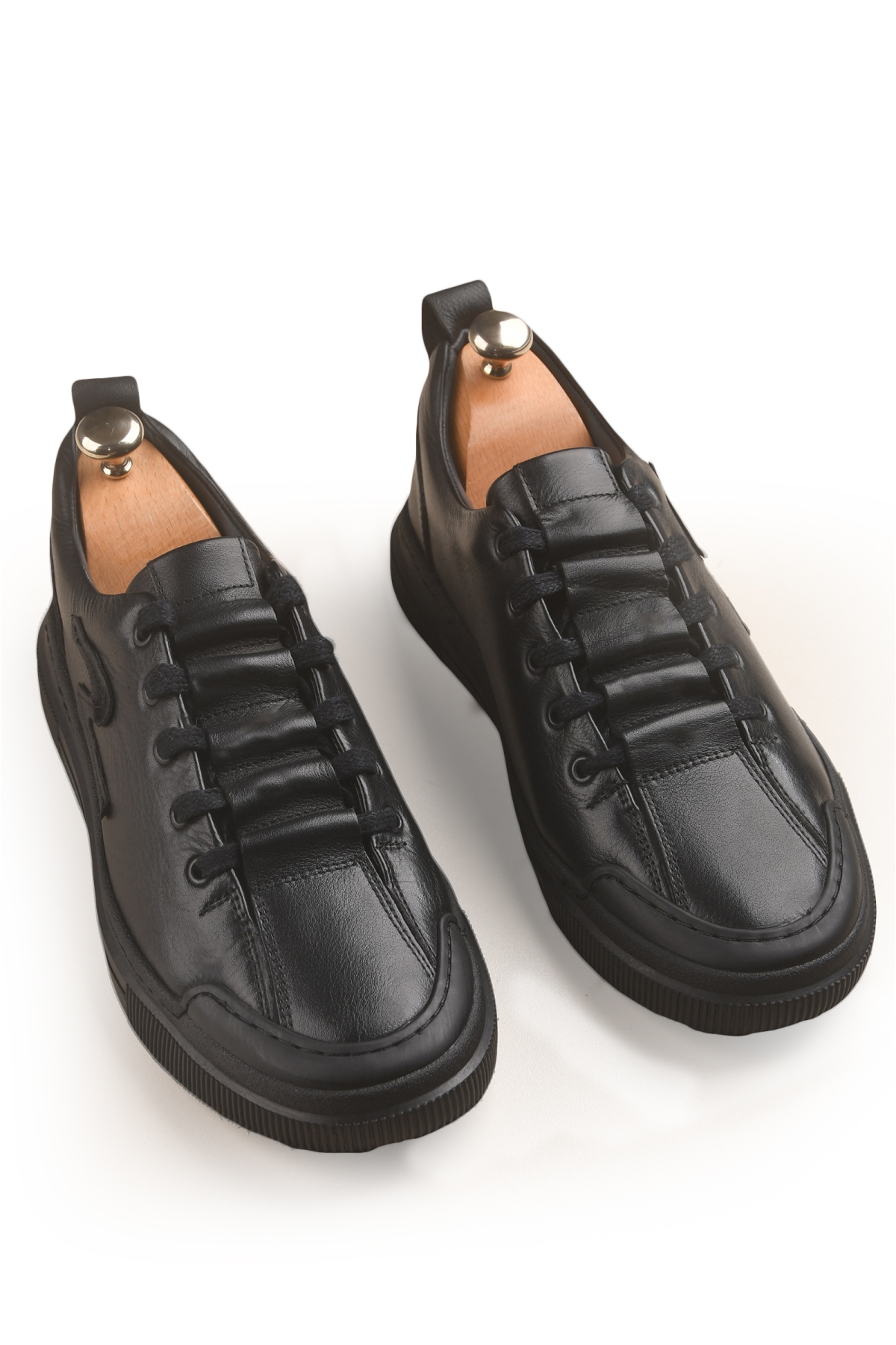 DeepSEA Erkek Siyah Hakiki Deri Ortopedik Taban Rahat Günlük Spor Ayakkabı Sneaker 2509965 - Görsel 6