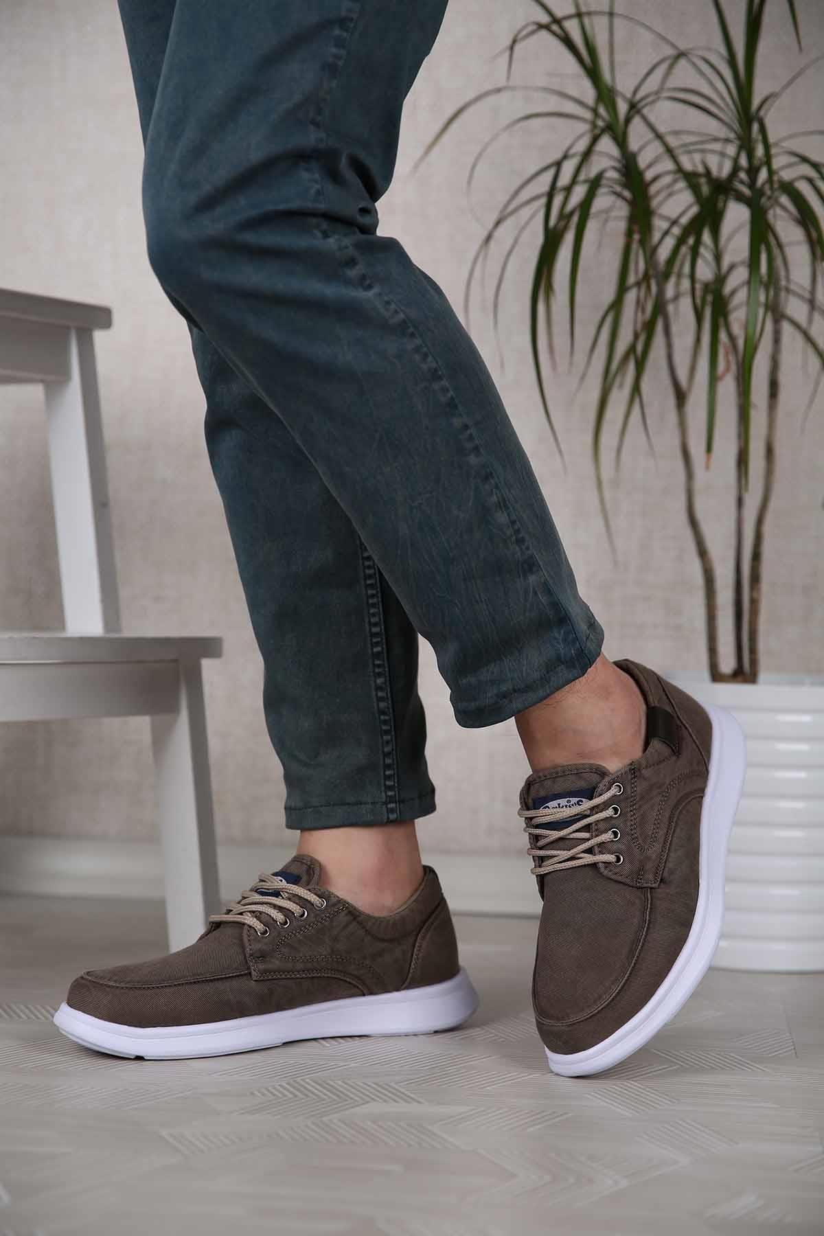 Erkek Bağcıklı Spor Ayakkabı VİZON - Görsel 2