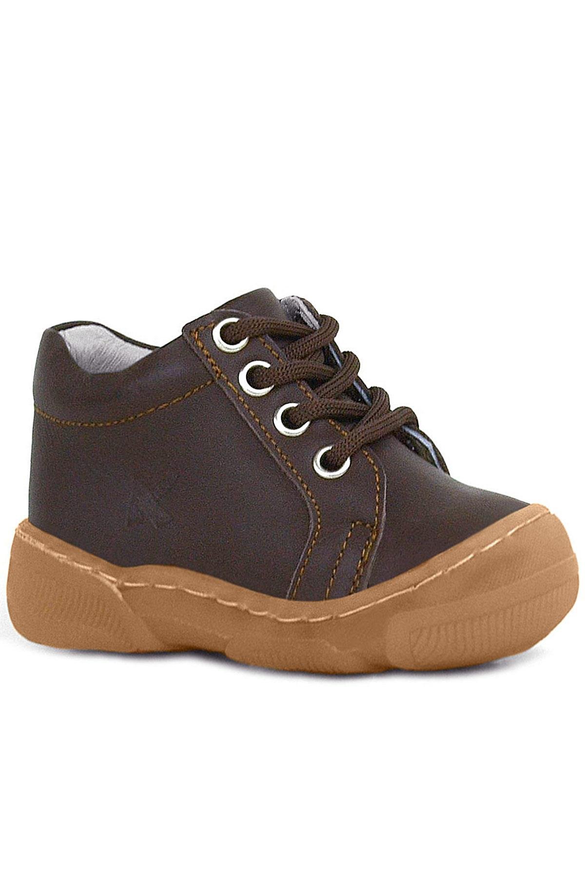 Anatomik Yumuşak Hakiki Deri Fermuarlı Kahve Bebek Bot Ayakkabı - Görsel 2