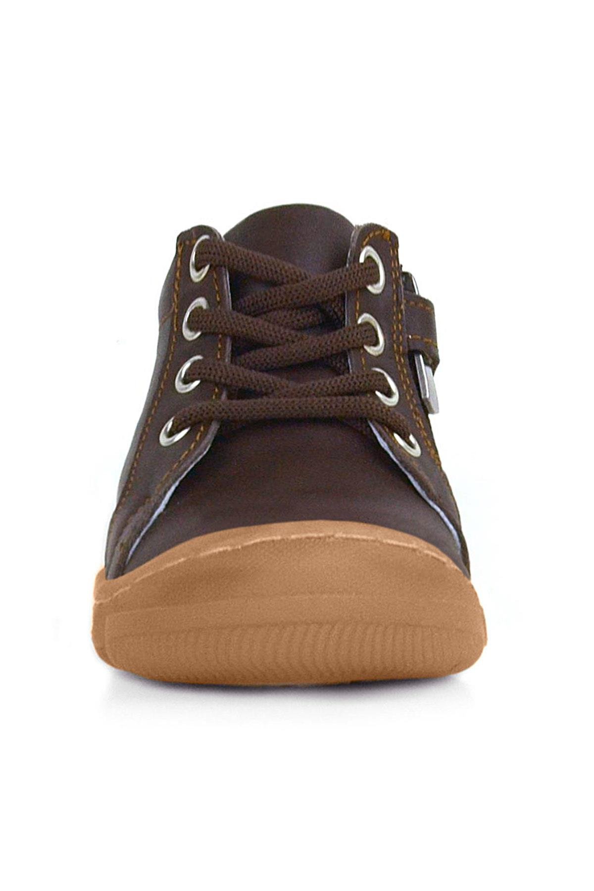 Anatomik Yumuşak Hakiki Deri Fermuarlı Kahve Bebek Bot Ayakkabı - Görsel 4