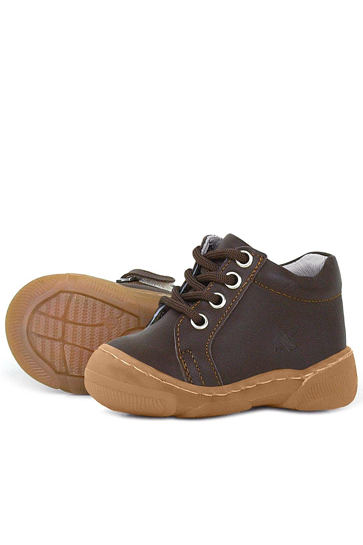 Anatomik Yumuşak Hakiki Deri Fermuarlı Kahve Bebek Bot Ayakkabı - Görsel 6