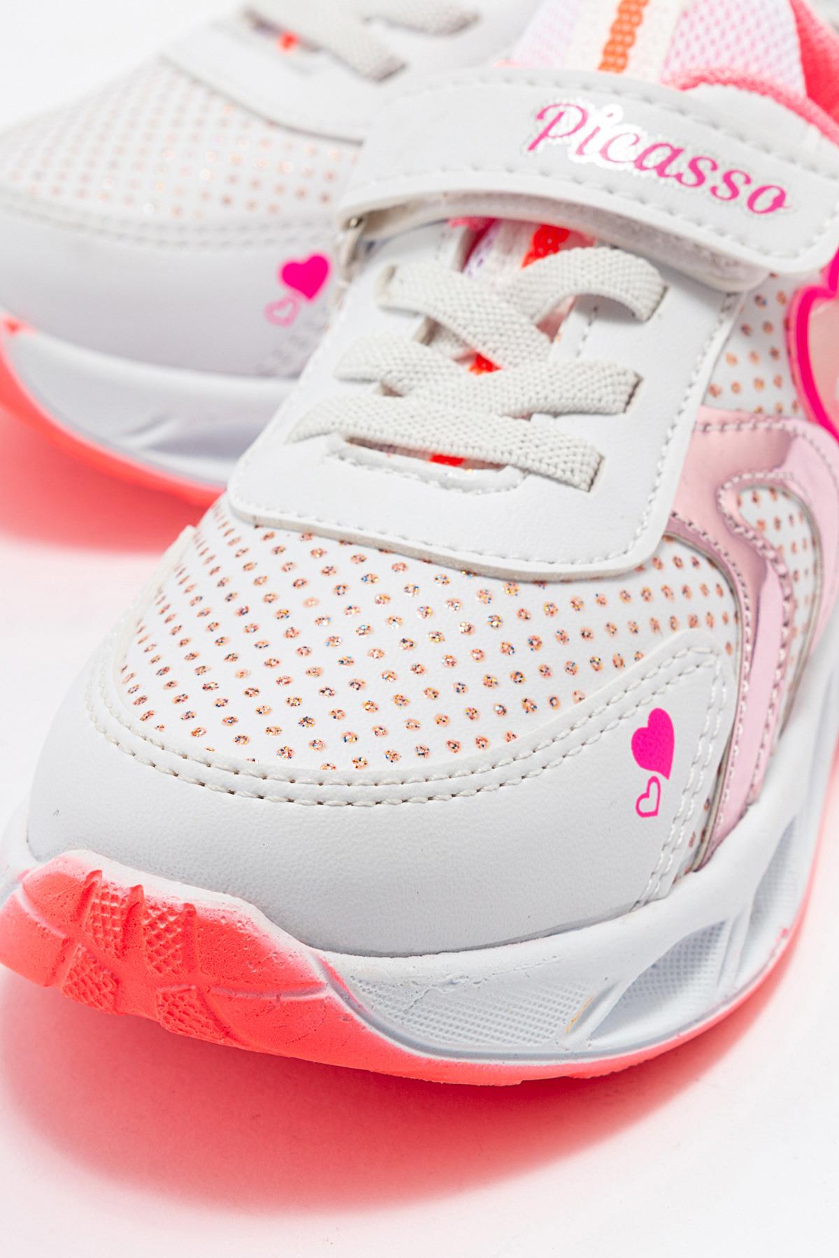 Kalpli Çocuk Spor Ayakkabı BEYAZ FUJE - Görsel 4