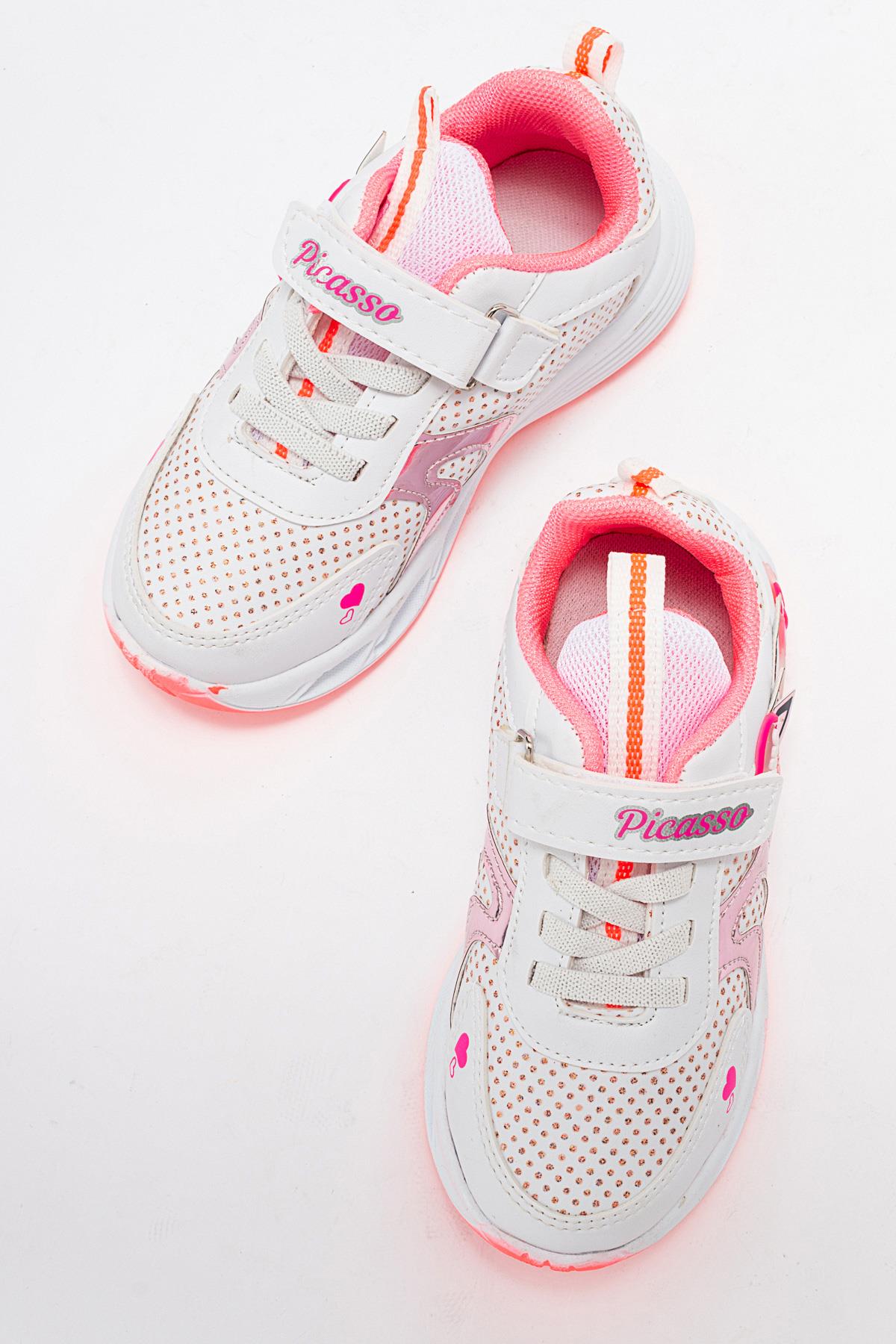 Kalpli Çocuk Spor Ayakkabı BEYAZ FUJE - Görsel 6