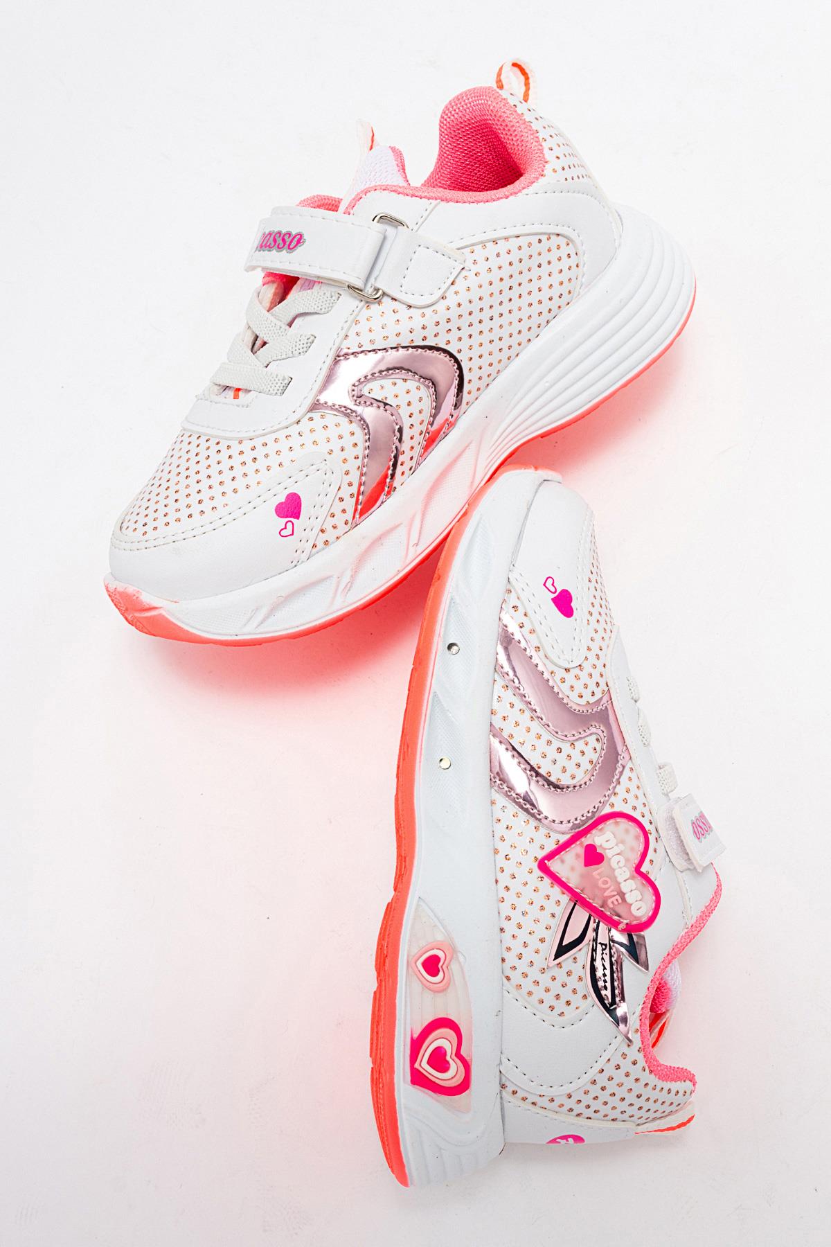 Kalpli Çocuk Spor Ayakkabı BEYAZ FUJE - Görsel 7