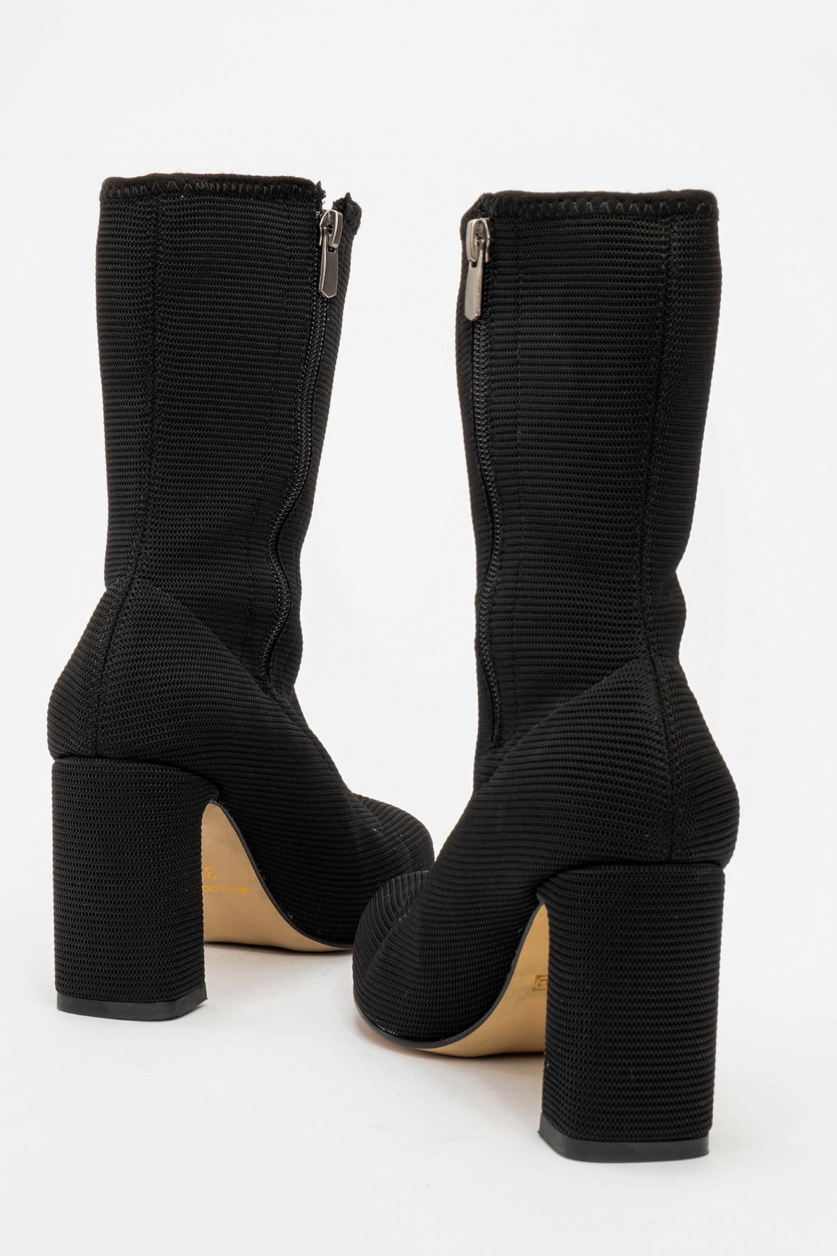 Kadın Topuklu Bot SİYAH - Görsel 5