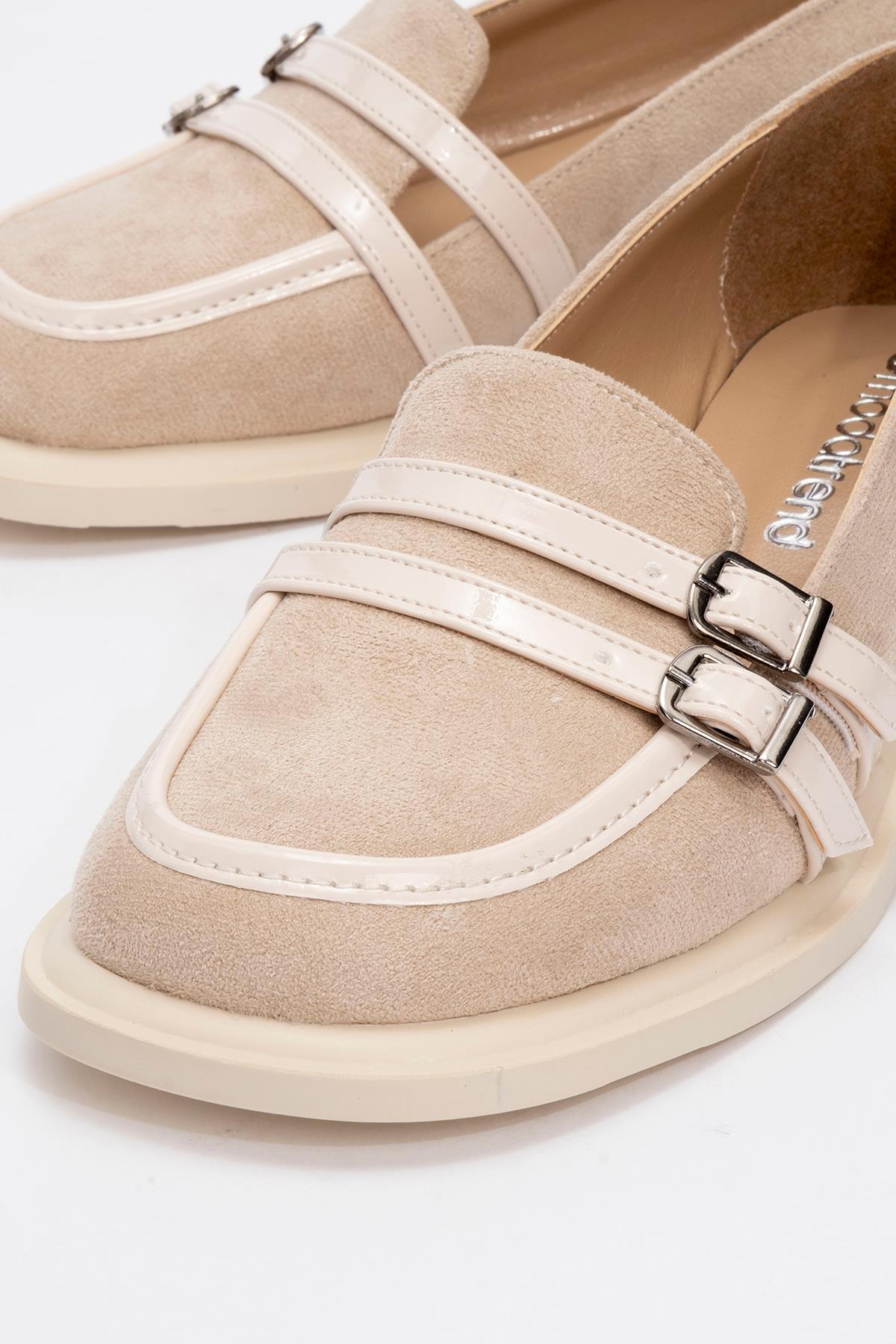 Kadın Günlük Ayakkabı BEJ CİLT - Görsel 4