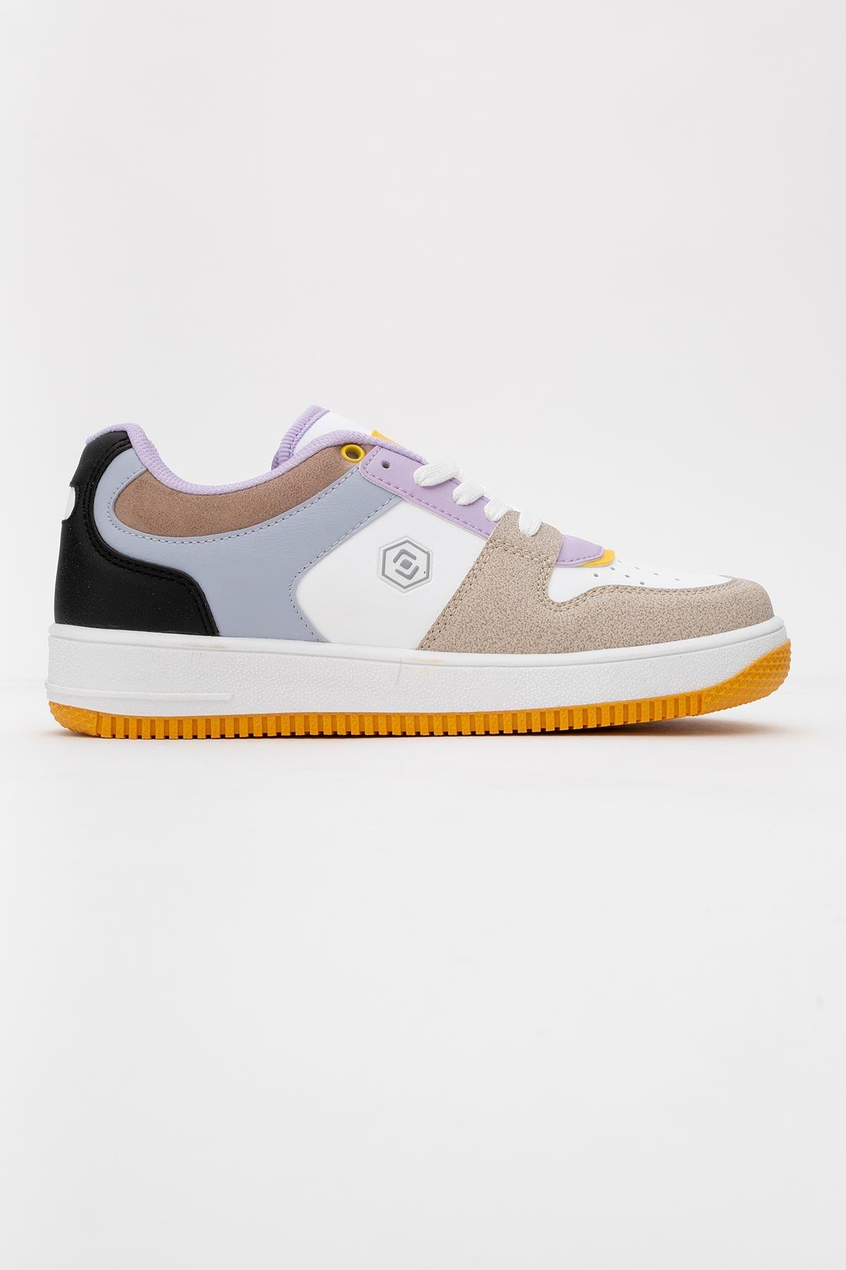 Bağcıklı Kadın Spor Ayakkabı BEJ BEYAZ TABA - Görsel 3