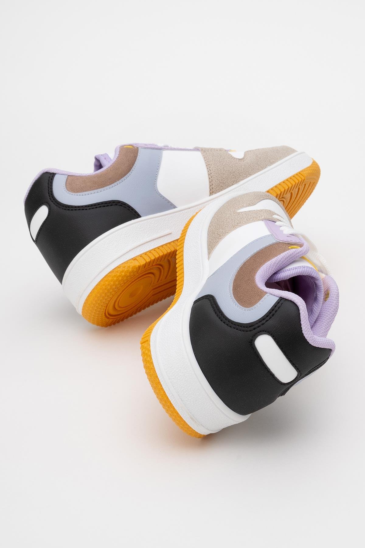 Bağcıklı Kadın Spor Ayakkabı BEJ BEYAZ TABA - Görsel 5