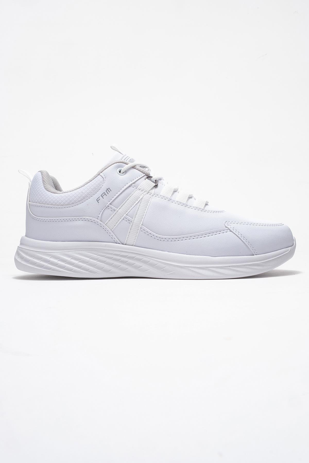 Bağcıklı Erkek Spor Ayakkabı BEYAZ BEYAZ - Görsel 3