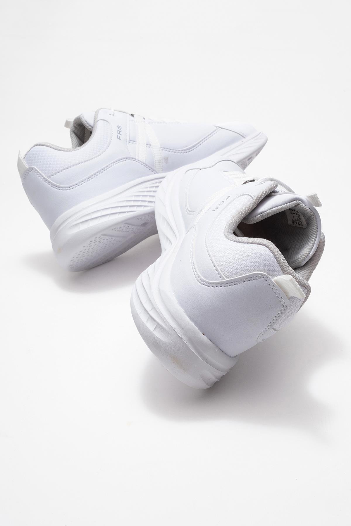 Bağcıklı Erkek Spor Ayakkabı BEYAZ BEYAZ - Görsel 5