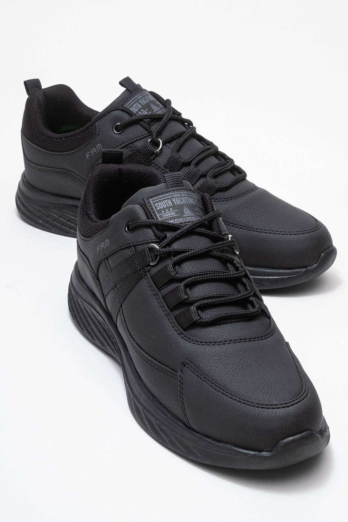 Bağcıklı Erkek Spor Ayakkabı SİYAH SİYAH - Görsel 2