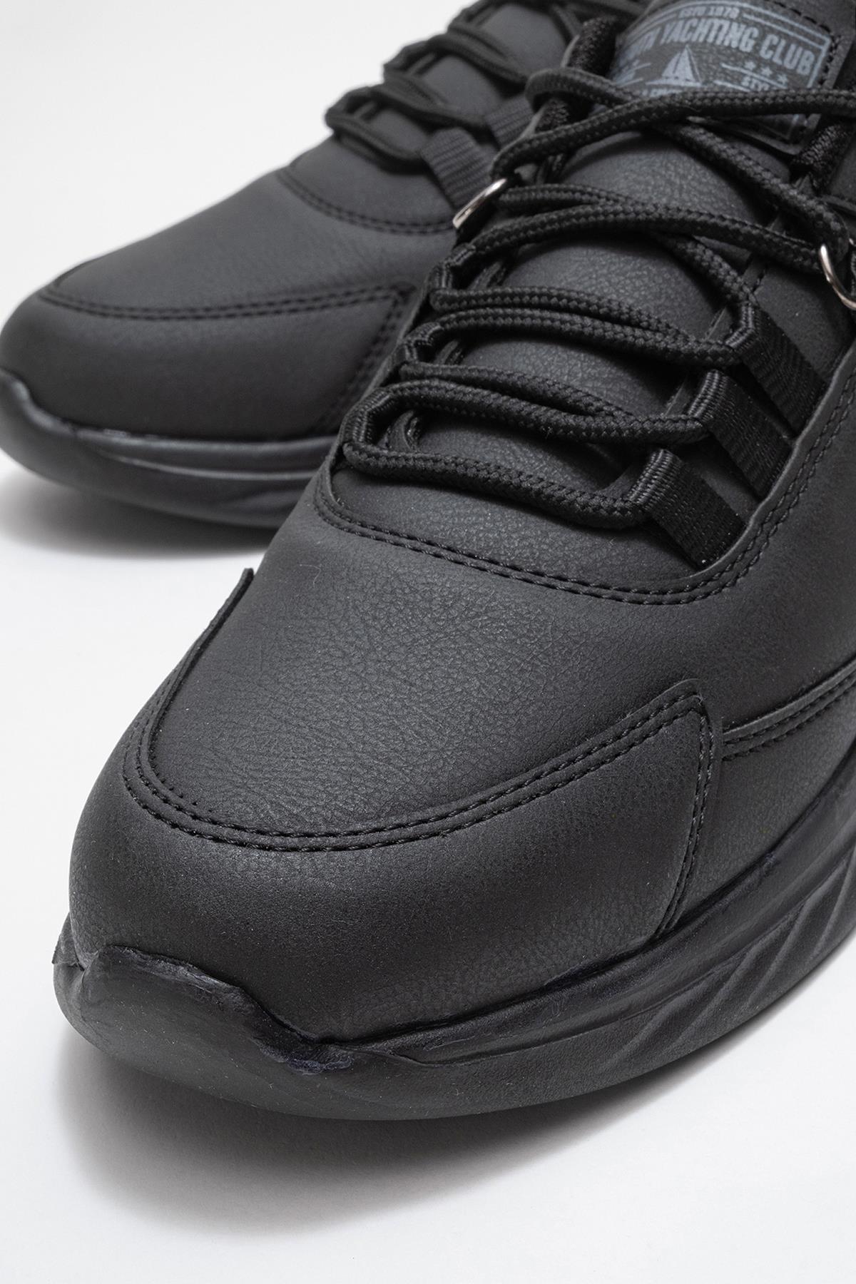 Bağcıklı Erkek Spor Ayakkabı SİYAH SİYAH - Görsel 4