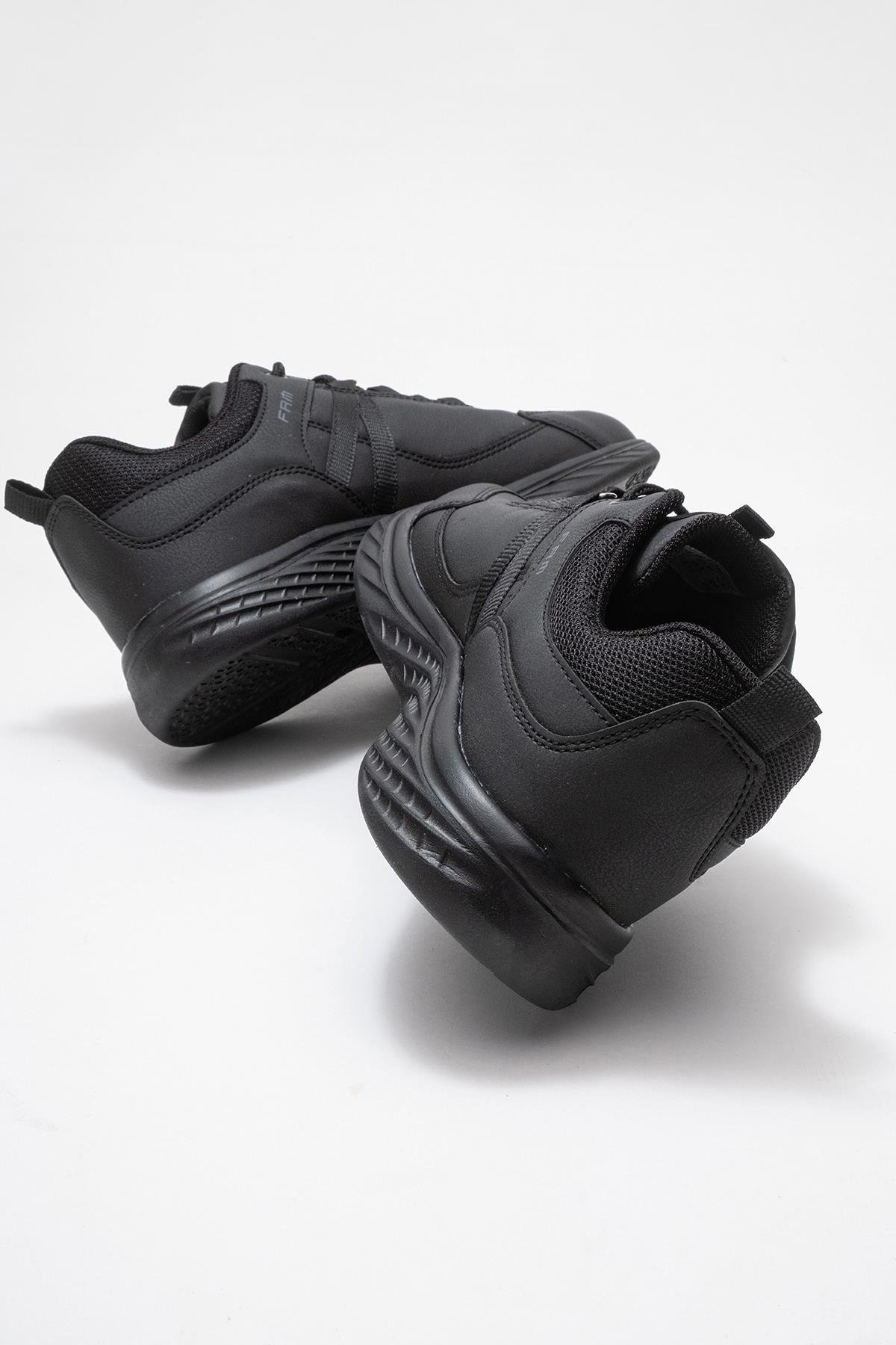 Bağcıklı Erkek Spor Ayakkabı SİYAH SİYAH - Görsel 5