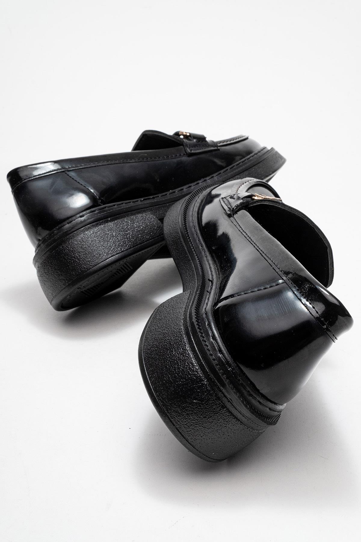 Kadın Tokalı Loafer Ayakkabı SİYAH RUGAN - Görsel 5