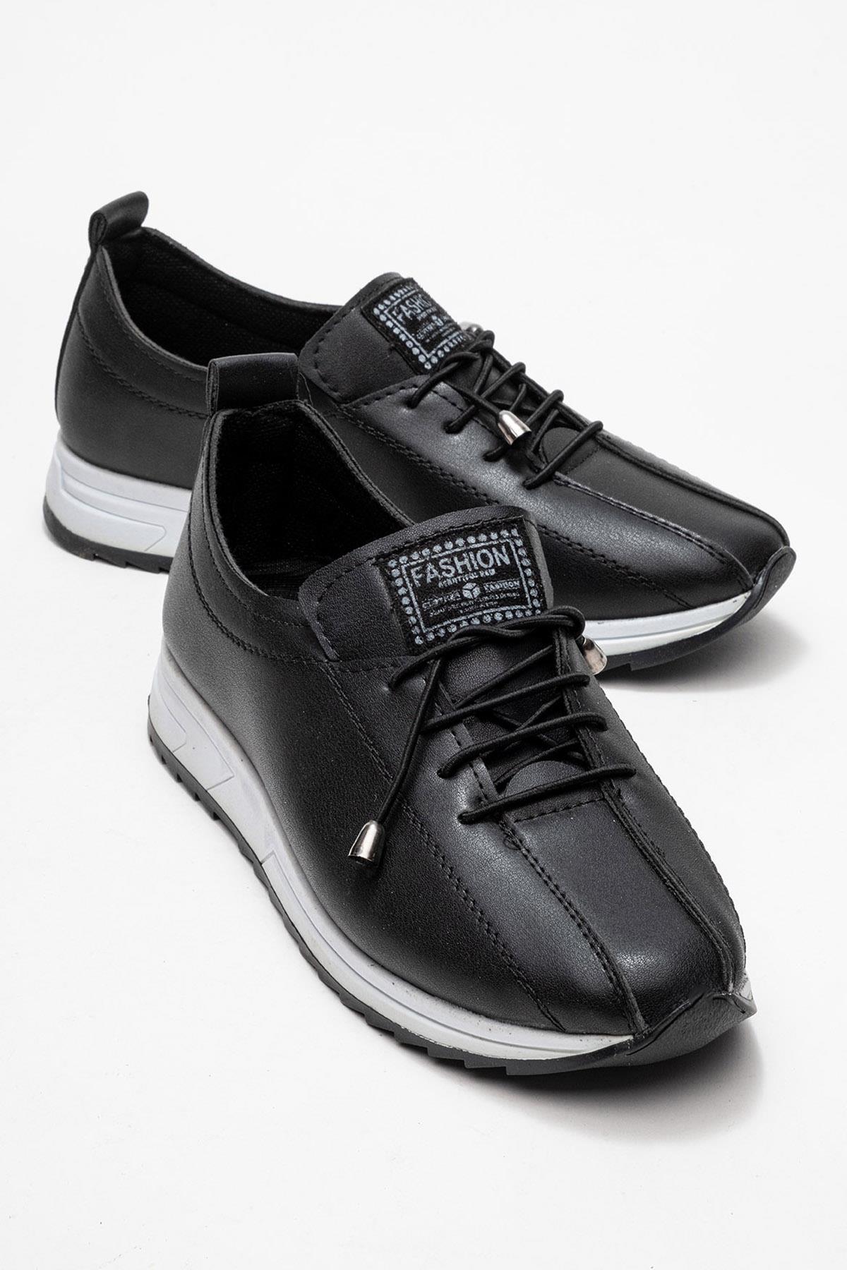 Yumuşak Tabanlı Kadın Ayakkabı SİYAH BEYAZ - Görsel 2