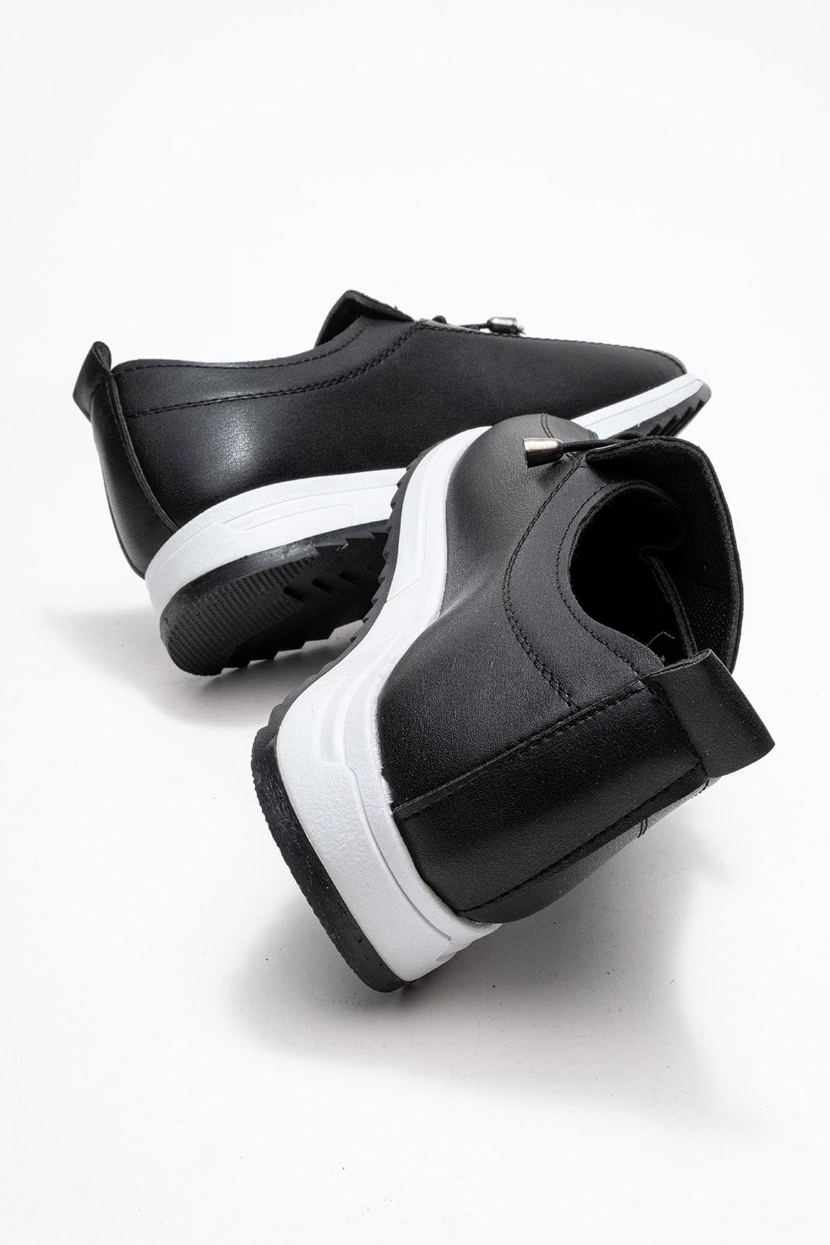 Yumuşak Tabanlı Kadın Ayakkabı SİYAH BEYAZ - Görsel 5