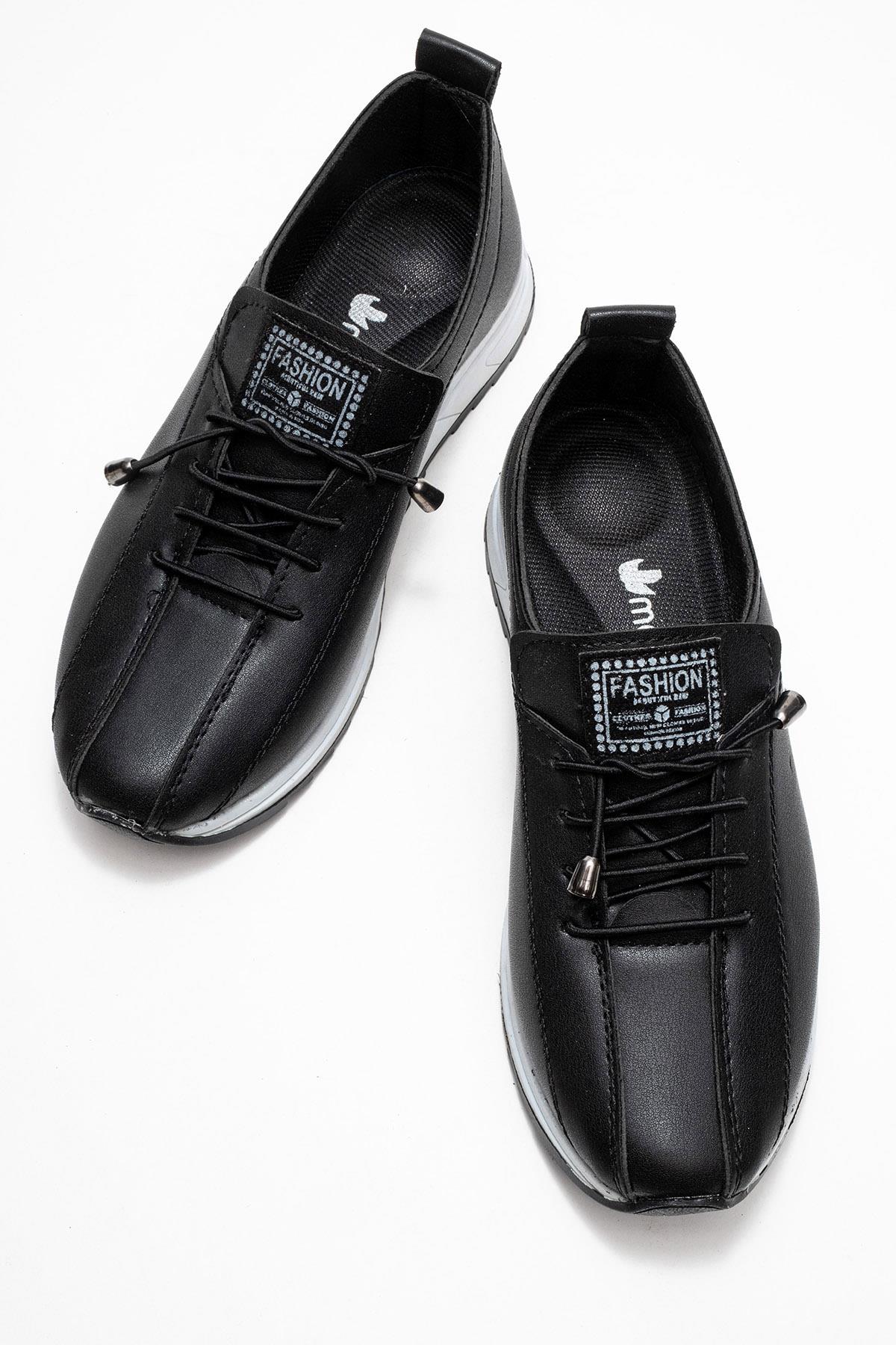 Yumuşak Tabanlı Kadın Ayakkabı SİYAH BEYAZ - Görsel 6