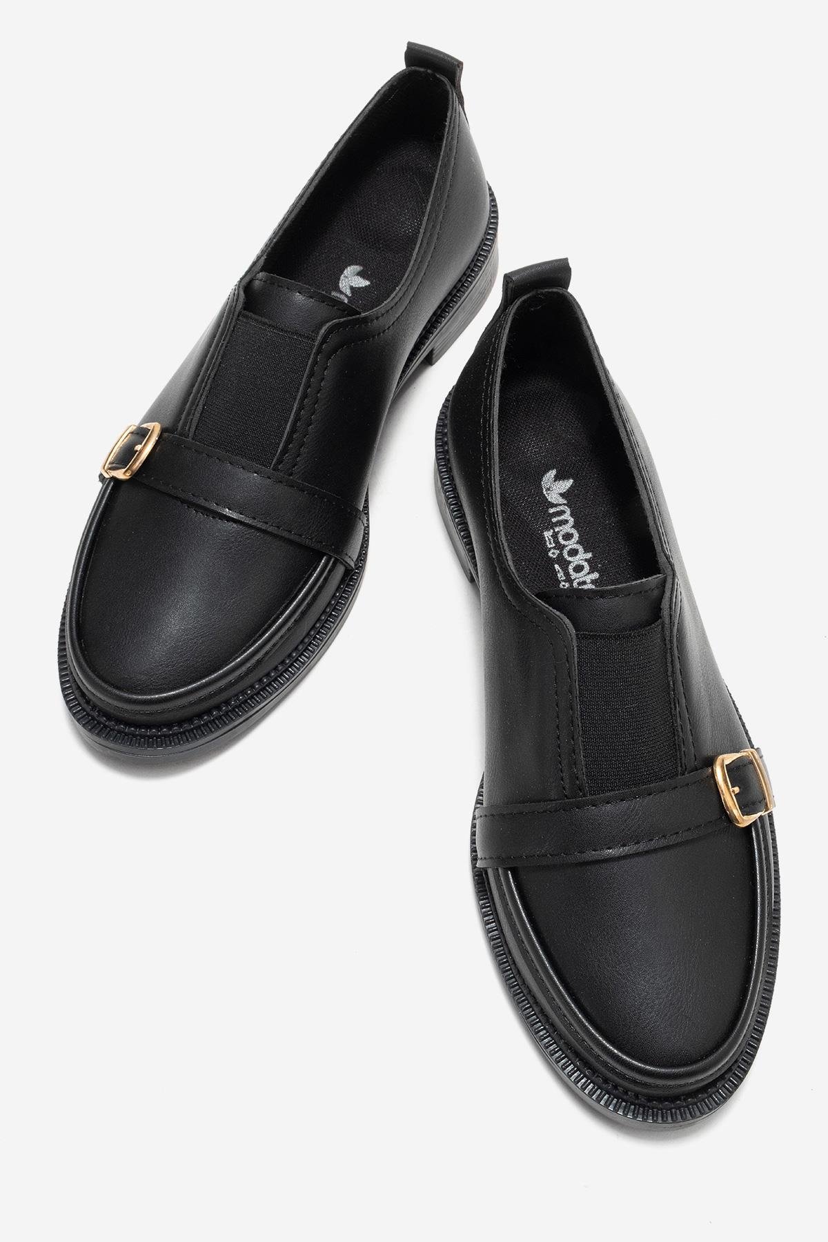 Lastikli Günlük Kadın Ayakkabı SİYAH - Görsel 6