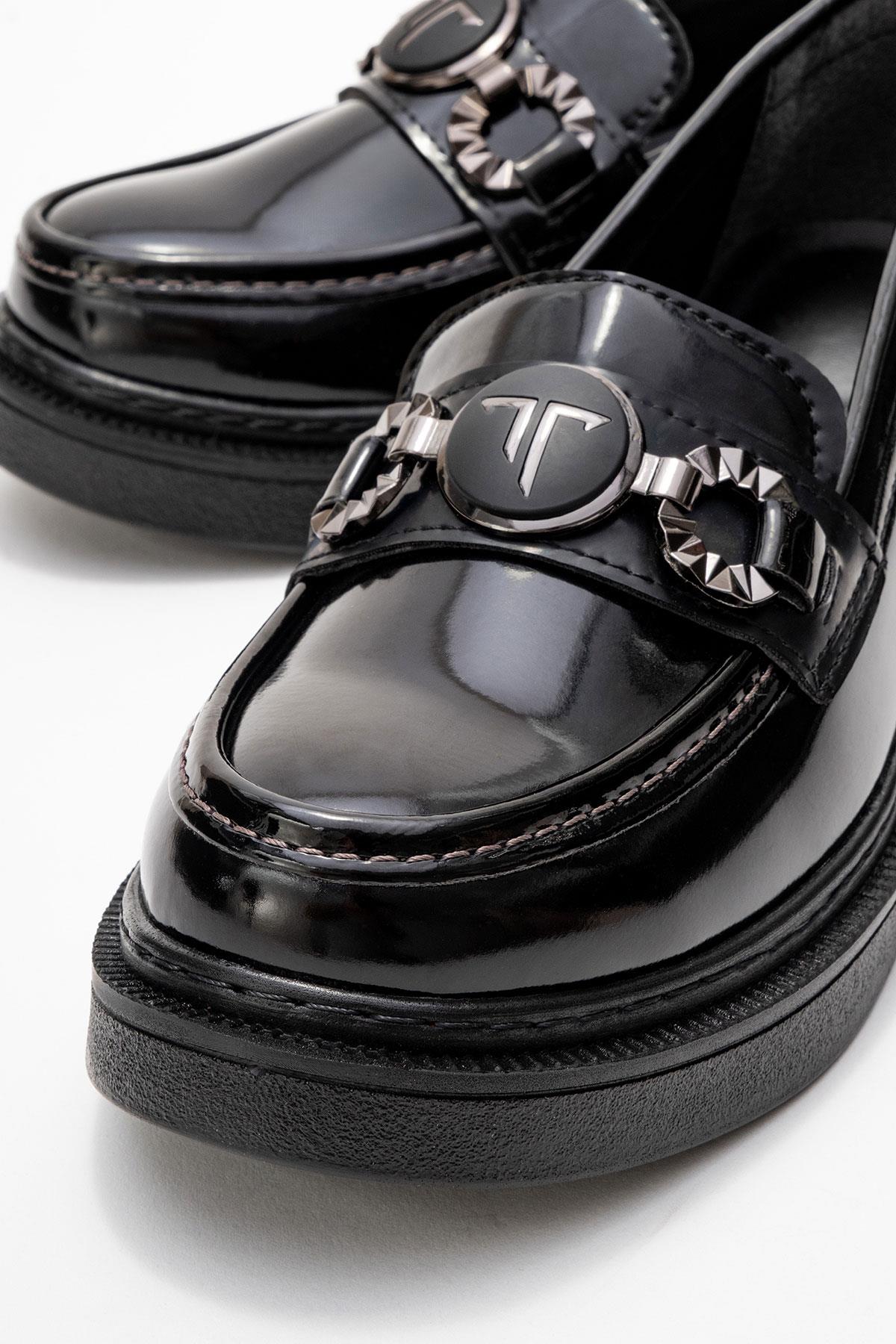 Kadın Aksesuar Tokalı Loafer Ayakkabı SİYAH RUGAN - Görsel 4