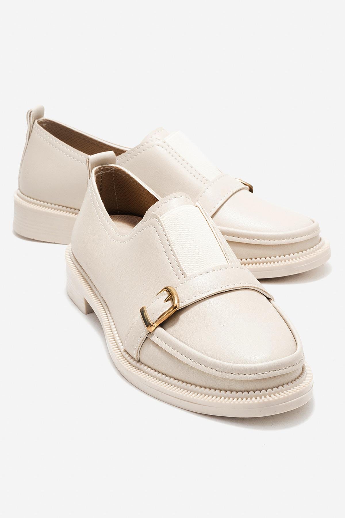 Lastikli Günlük Kadın Ayakkabı BEJ - Görsel 2