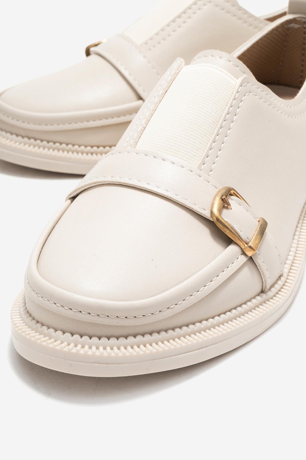 Lastikli Günlük Kadın Ayakkabı BEJ - Görsel 4