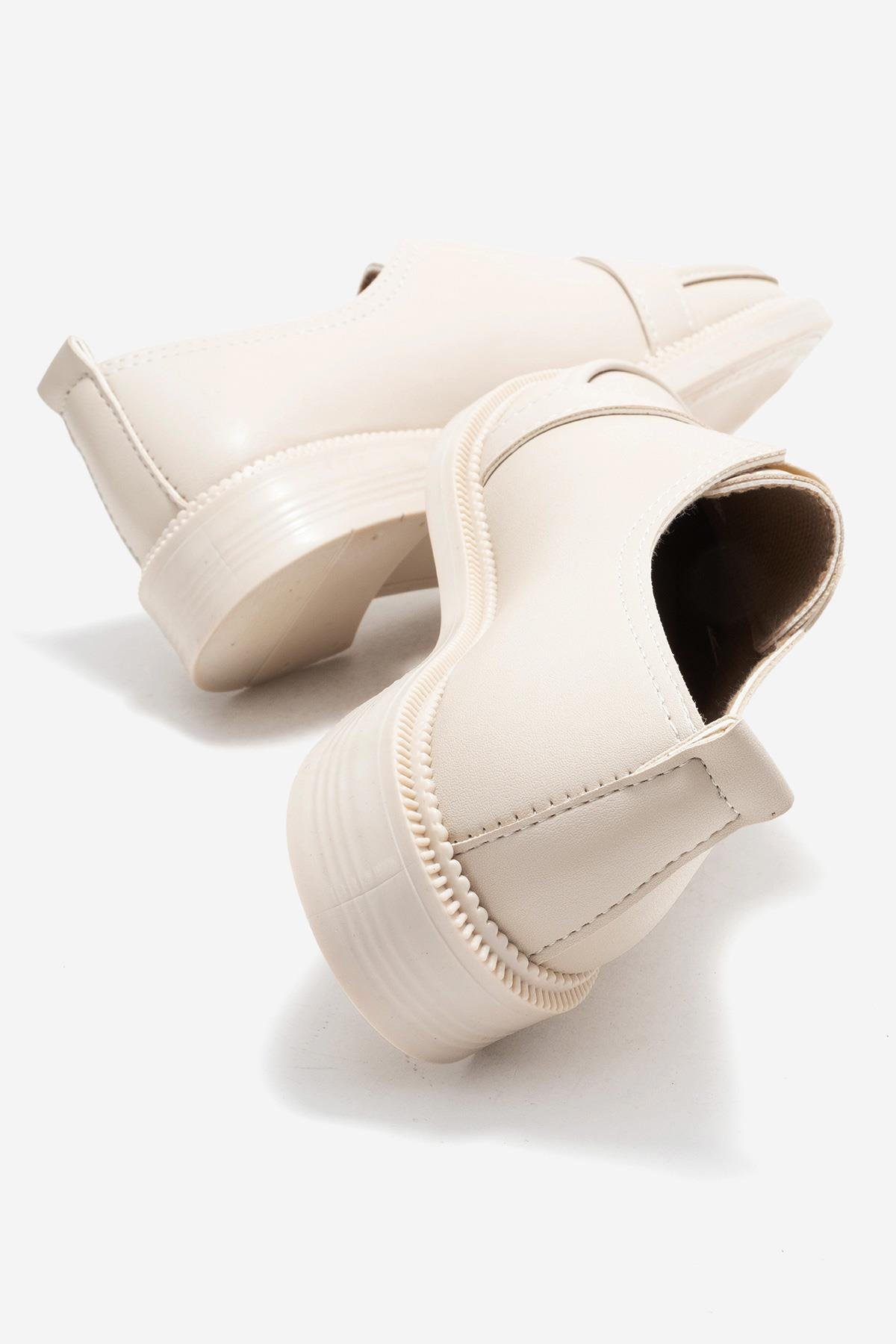 Lastikli Günlük Kadın Ayakkabı BEJ - Görsel 5