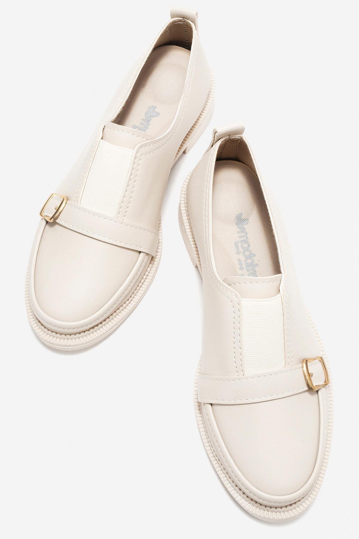 Lastikli Günlük Kadın Ayakkabı BEJ - Görsel 6