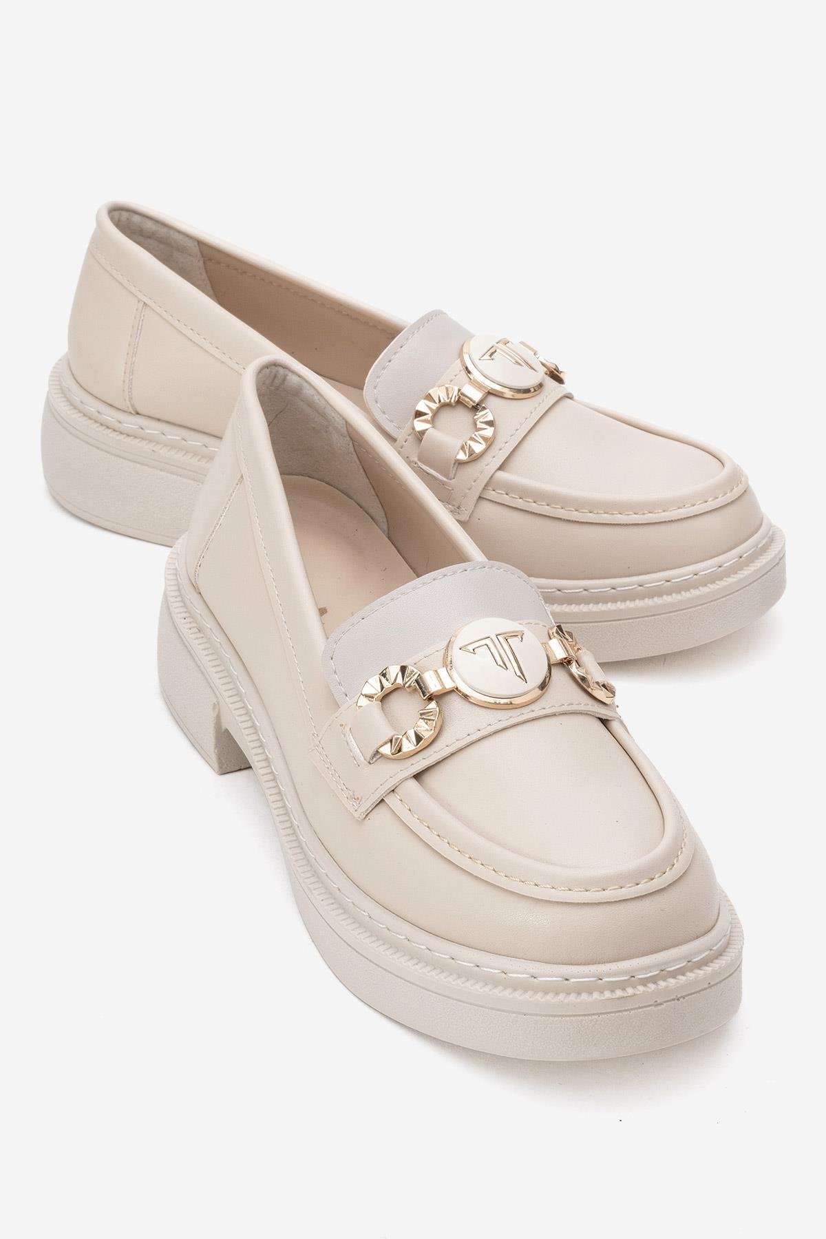 Kadın Günlük Ayakkabı BEJ CİLT - Görsel 2