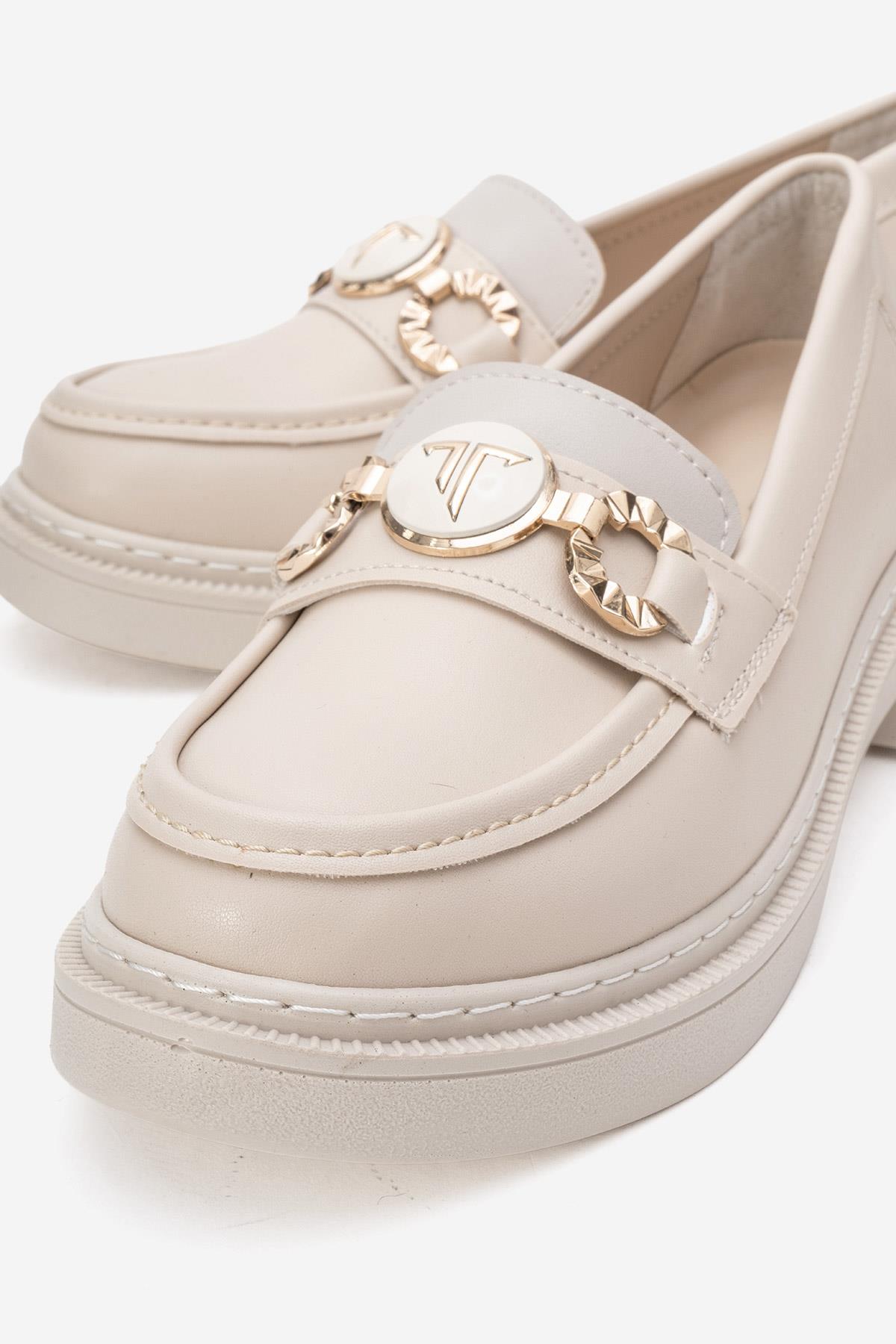 Kadın Günlük Ayakkabı BEJ CİLT - Görsel 4