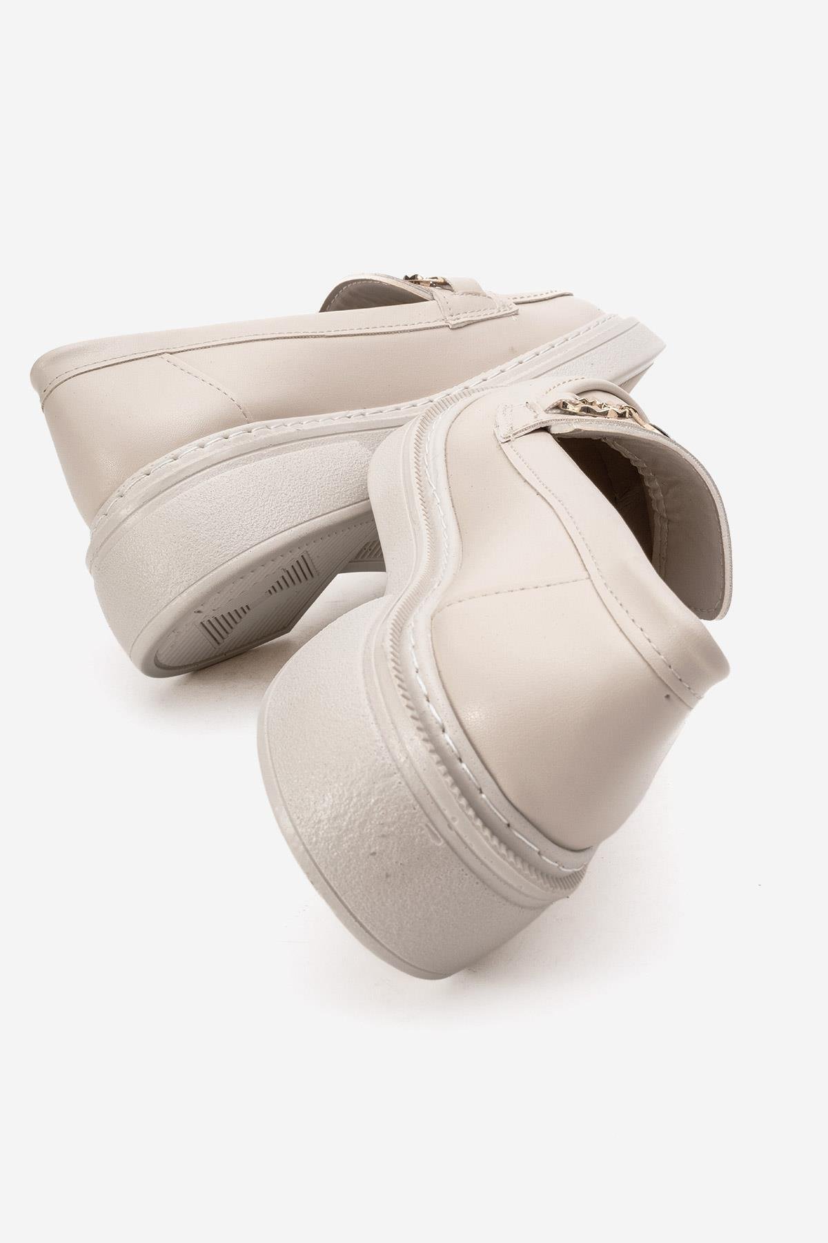 Kadın Günlük Ayakkabı BEJ CİLT - Görsel 5