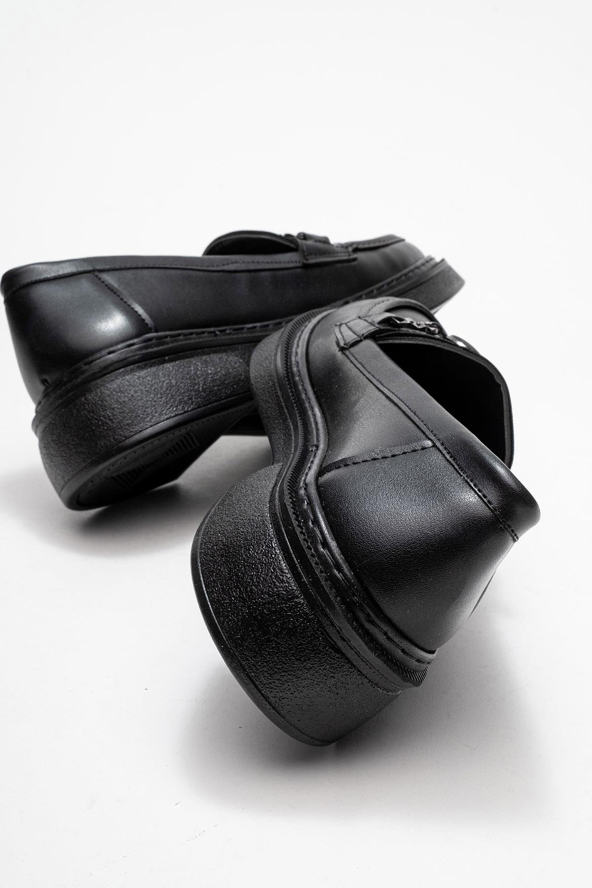 Kadın Aksesuar Tokalı Loafer Ayakkabı SİYAH CİLT - Görsel 6