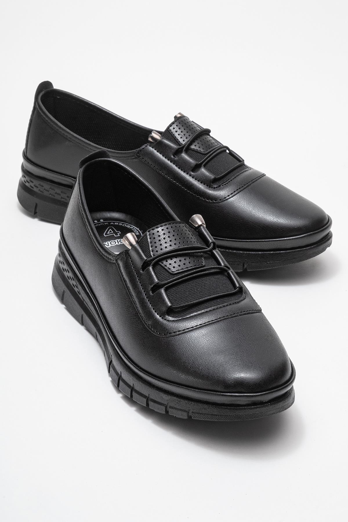 Kadın Bağcıklı Günlük Ayakkabı SİYAH CİLT - Görsel 2