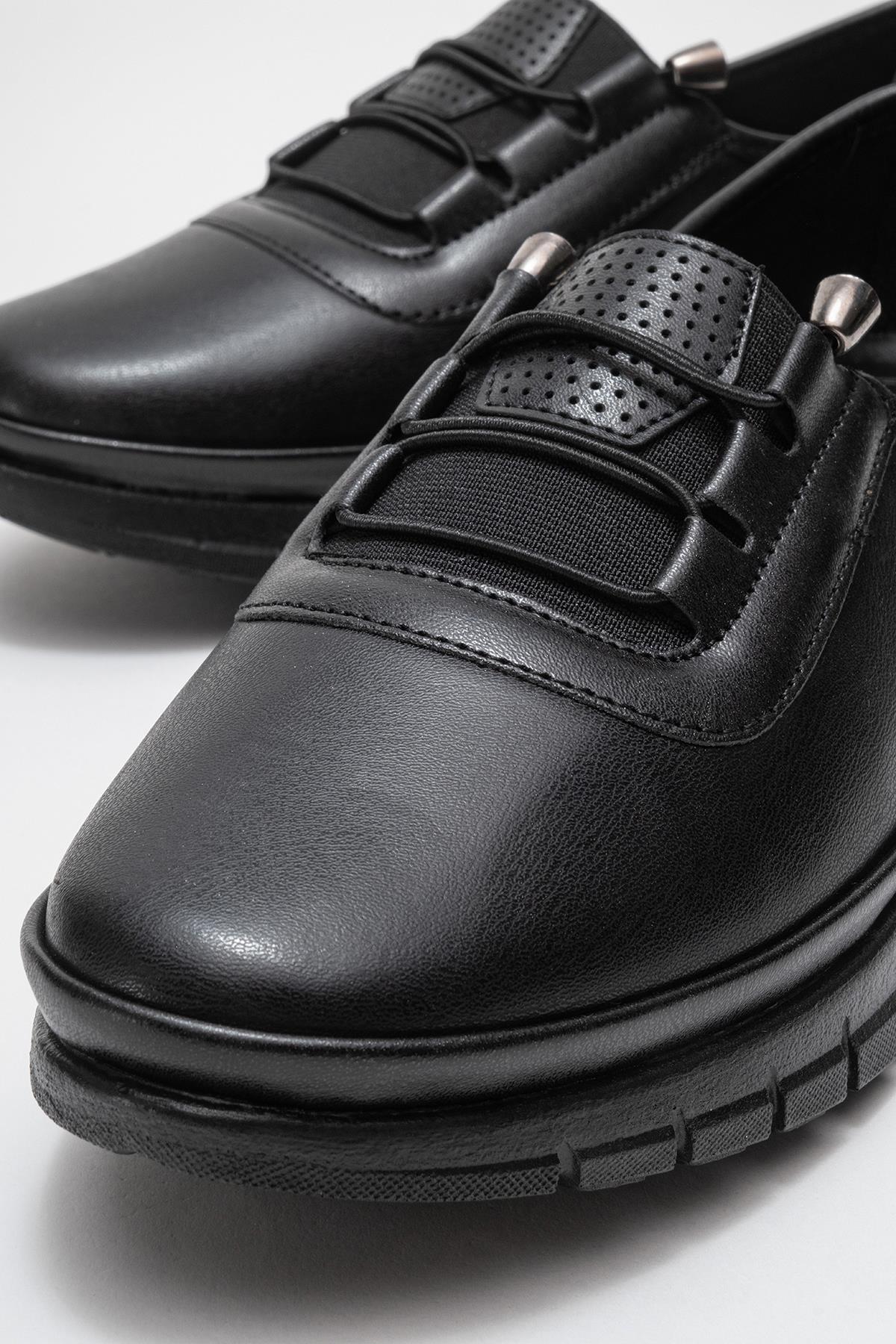 Kadın Bağcıklı Günlük Ayakkabı SİYAH CİLT - Görsel 4