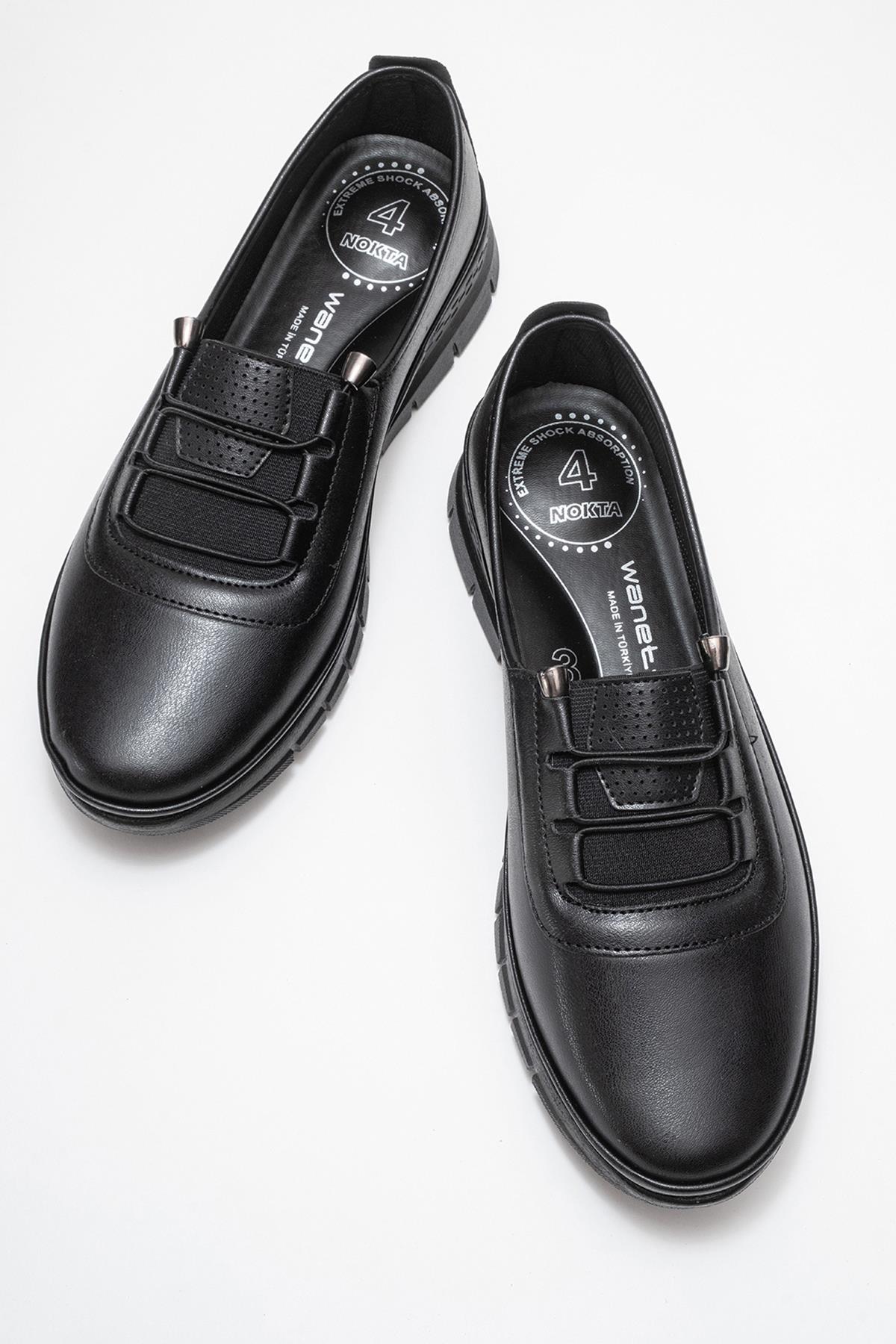 Kadın Bağcıklı Günlük Ayakkabı SİYAH CİLT - Görsel 6