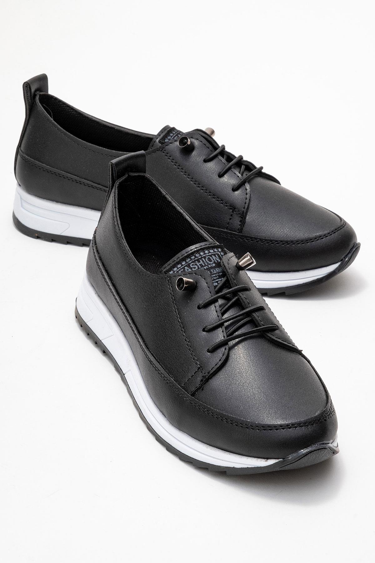 Yumuşak Tabanlı Kadın Ayakkabı SİYAH BEYAZ - Görsel 2