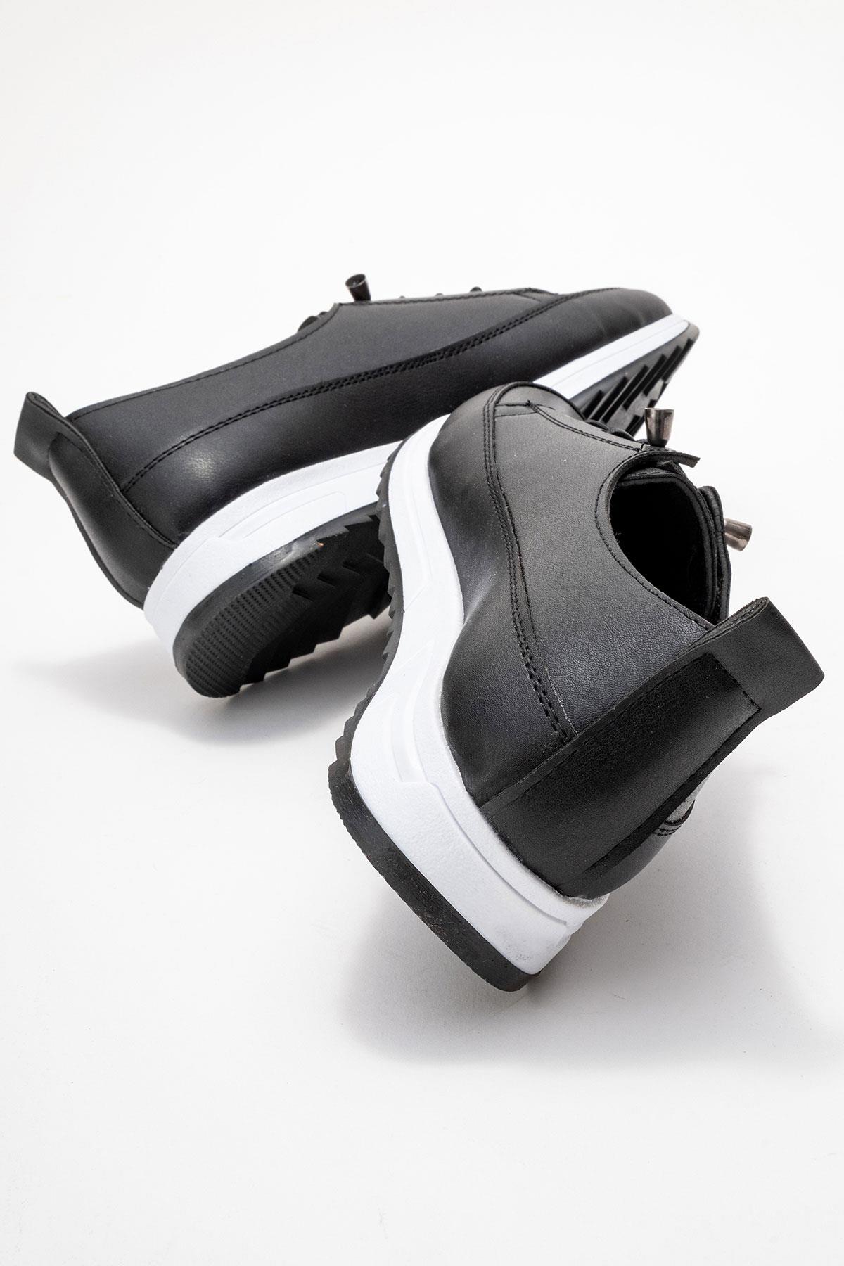 Yumuşak Tabanlı Kadın Ayakkabı SİYAH BEYAZ - Görsel 5