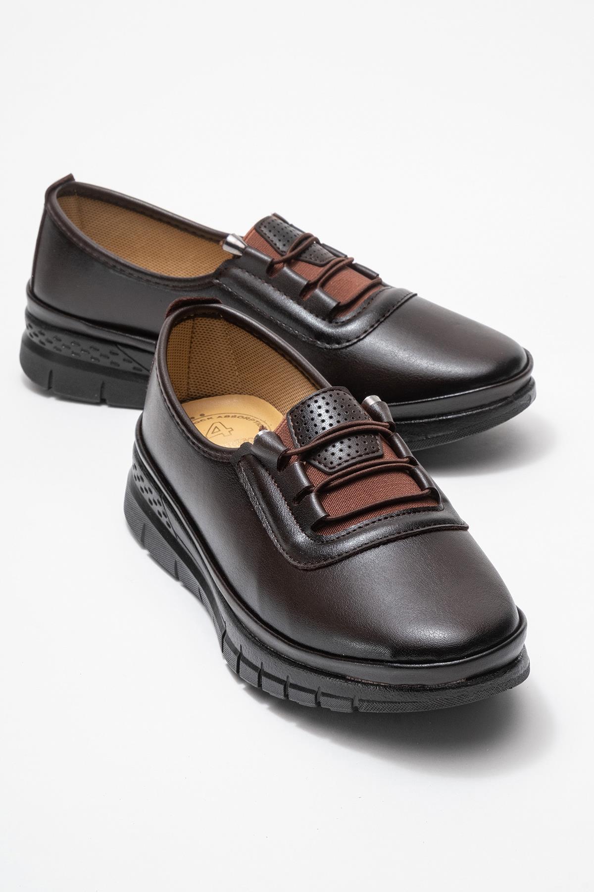 Kadın Bağcıklı Günlük Ayakkabı KAHVE CİLT - Görsel 2