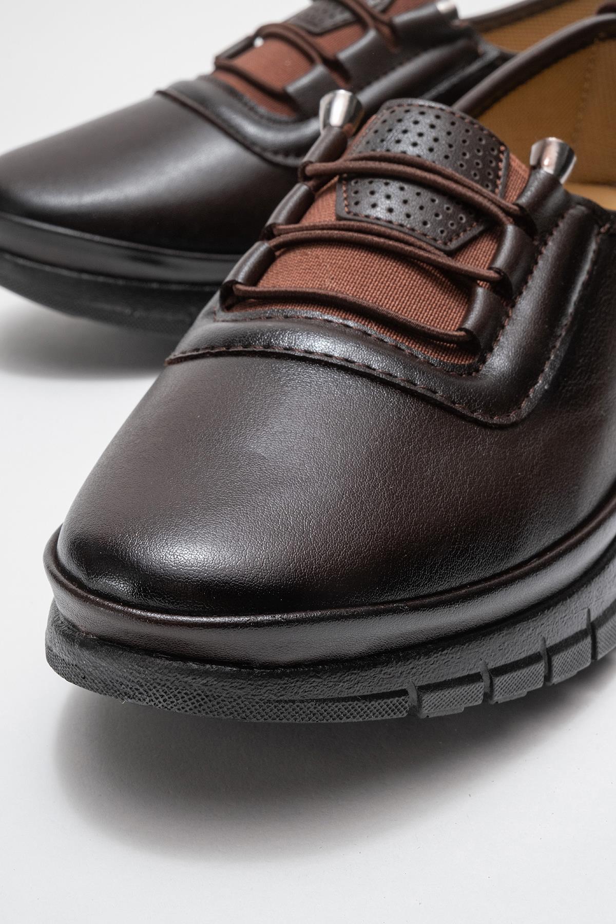 Kadın Bağcıklı Günlük Ayakkabı KAHVE CİLT - Görsel 4